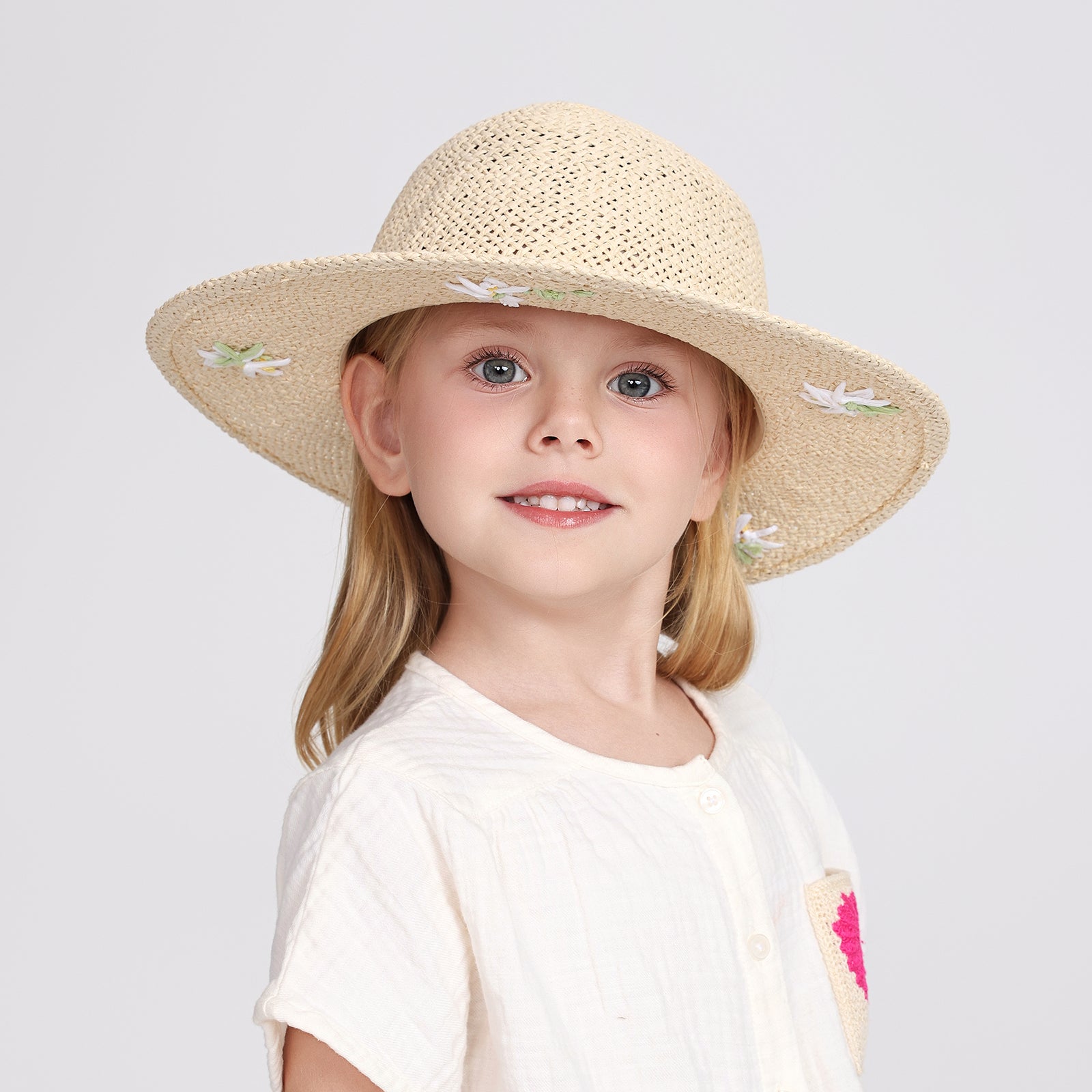 Children’s Paper Straw Sun Hat for Ages 2–6 with UPF 50+ Sun Protection