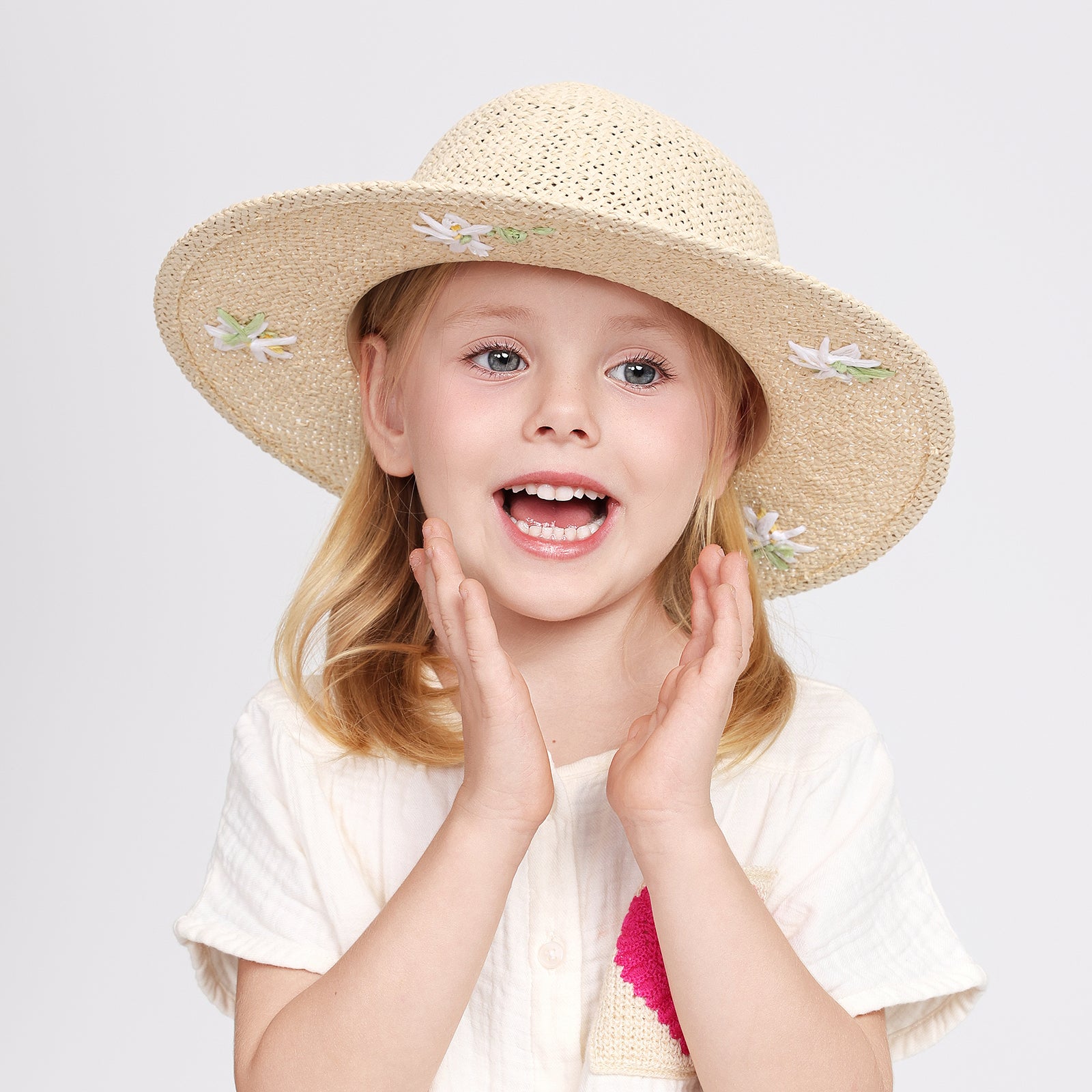 Children’s Paper Straw Sun Hat for Ages 2–6 with UPF 50+ Sun Protection