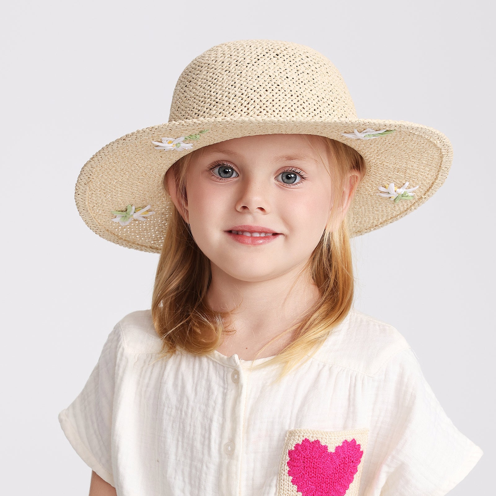 Children’s Paper Straw Sun Hat for Ages 2–6 with UPF 50+ Sun Protection