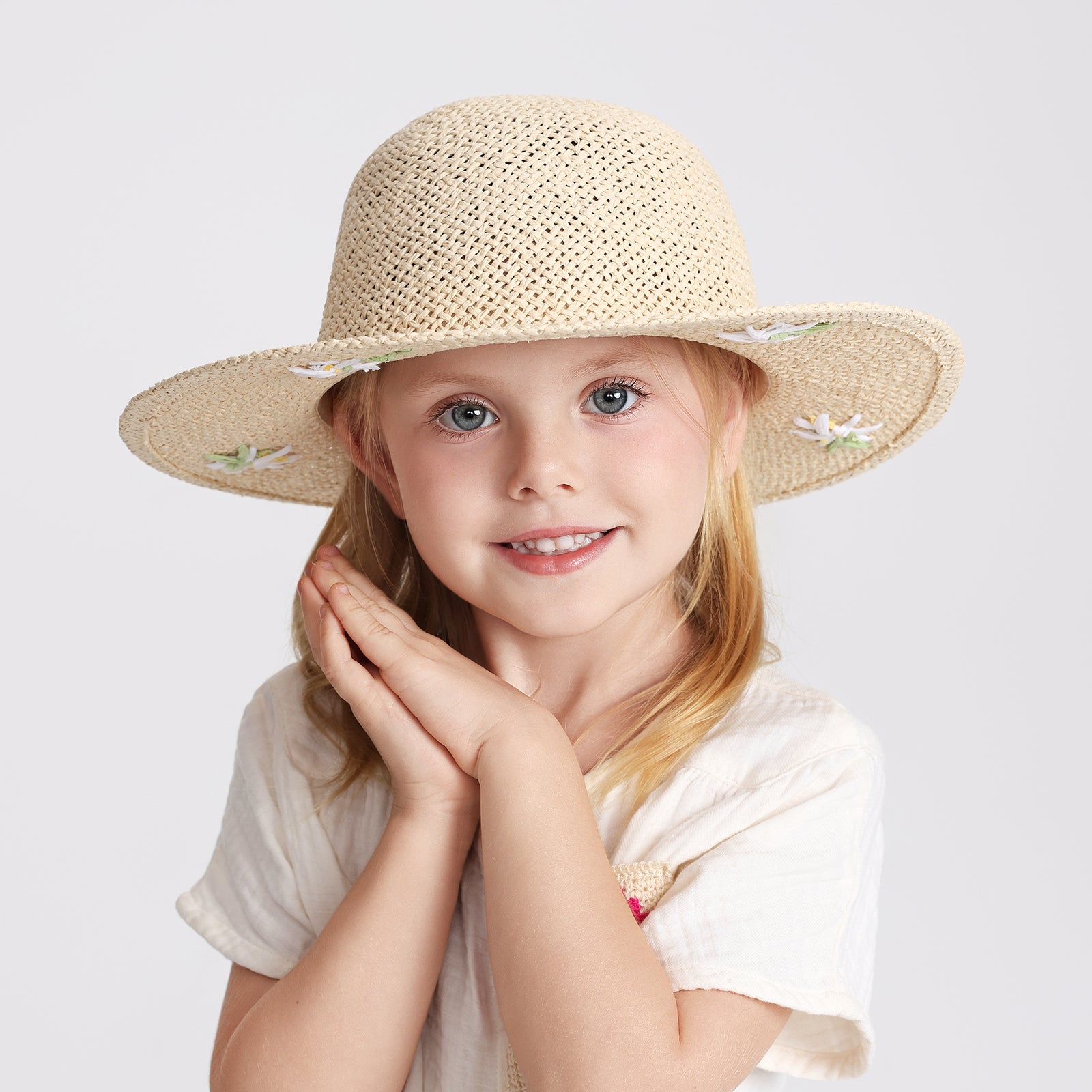 Children’s Paper Straw Sun Hat for Ages 2–6 with UPF 50+ Sun Protection