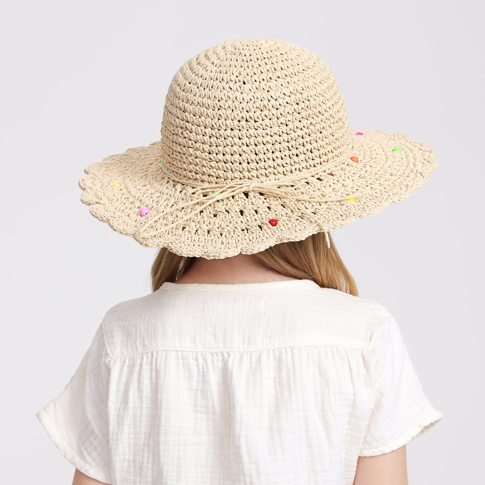 Children’s Paper Straw Sun Hat for Ages 2–6 with UPF 50+ Sun Protection