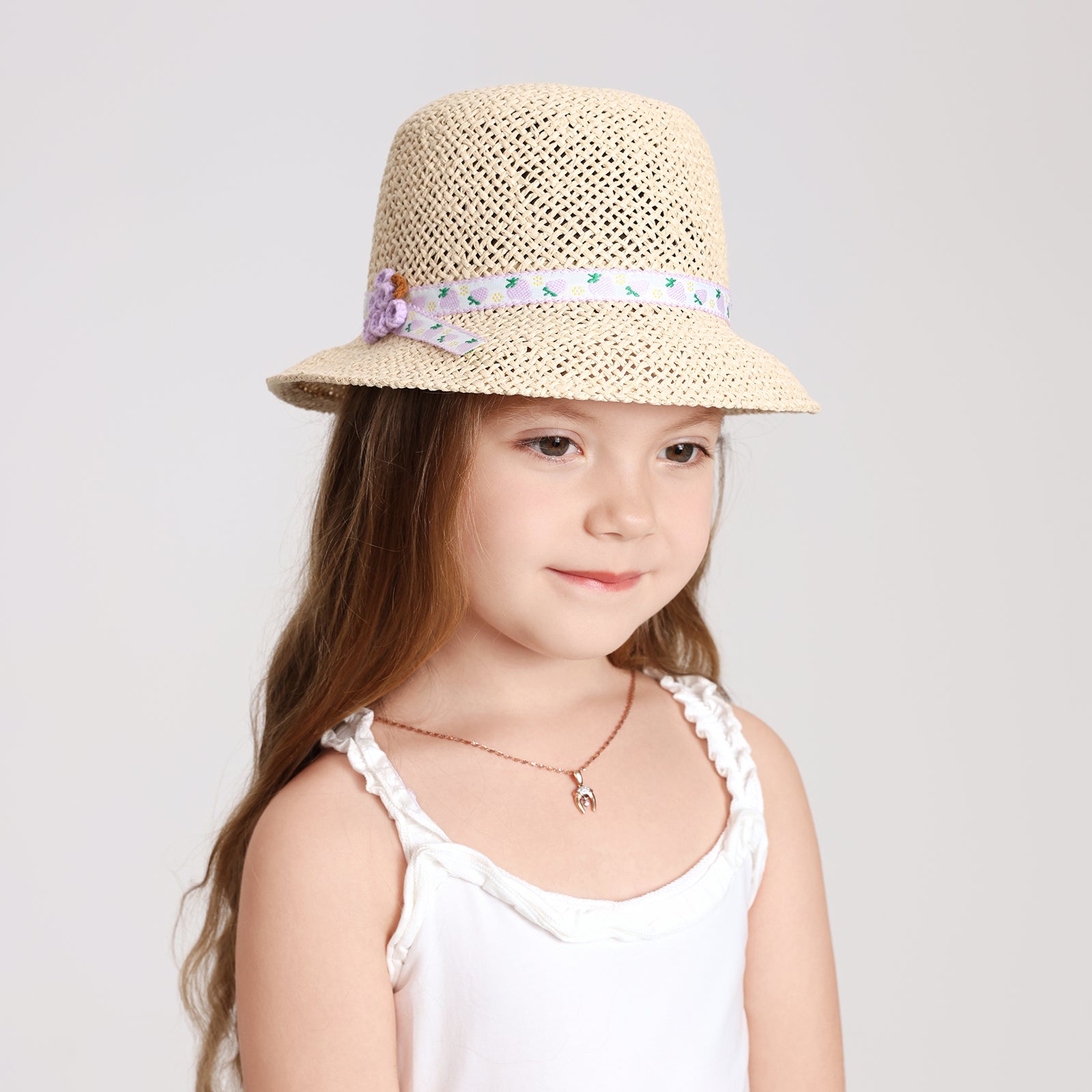 Wholesale Children’s Paper Straw Bucket Hat for Ages 2–6 with UPF 50+ Sun Protection