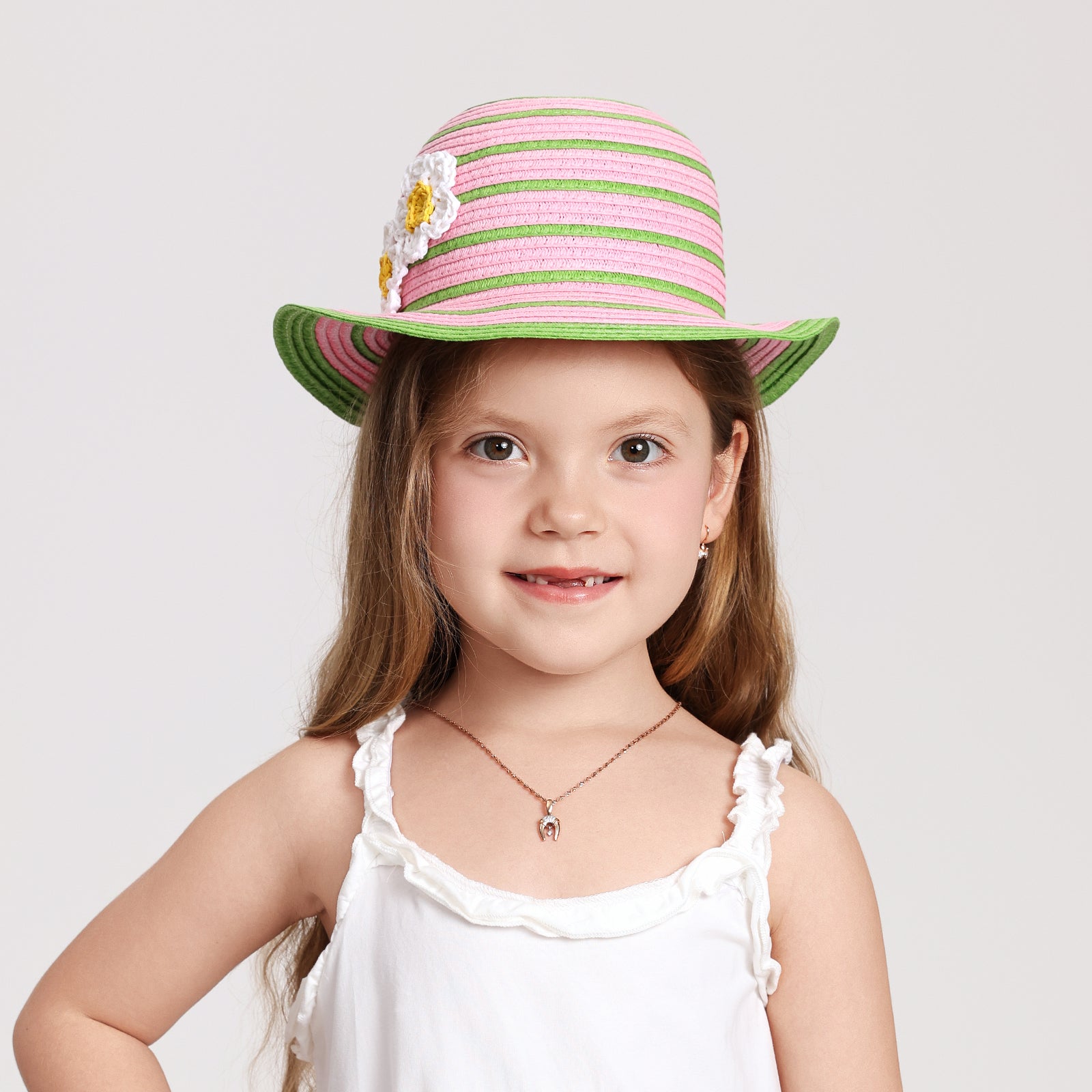 Children’s Paper Straw Sun Hat for Ages 2–6 with UPF 50+ Sun Protection