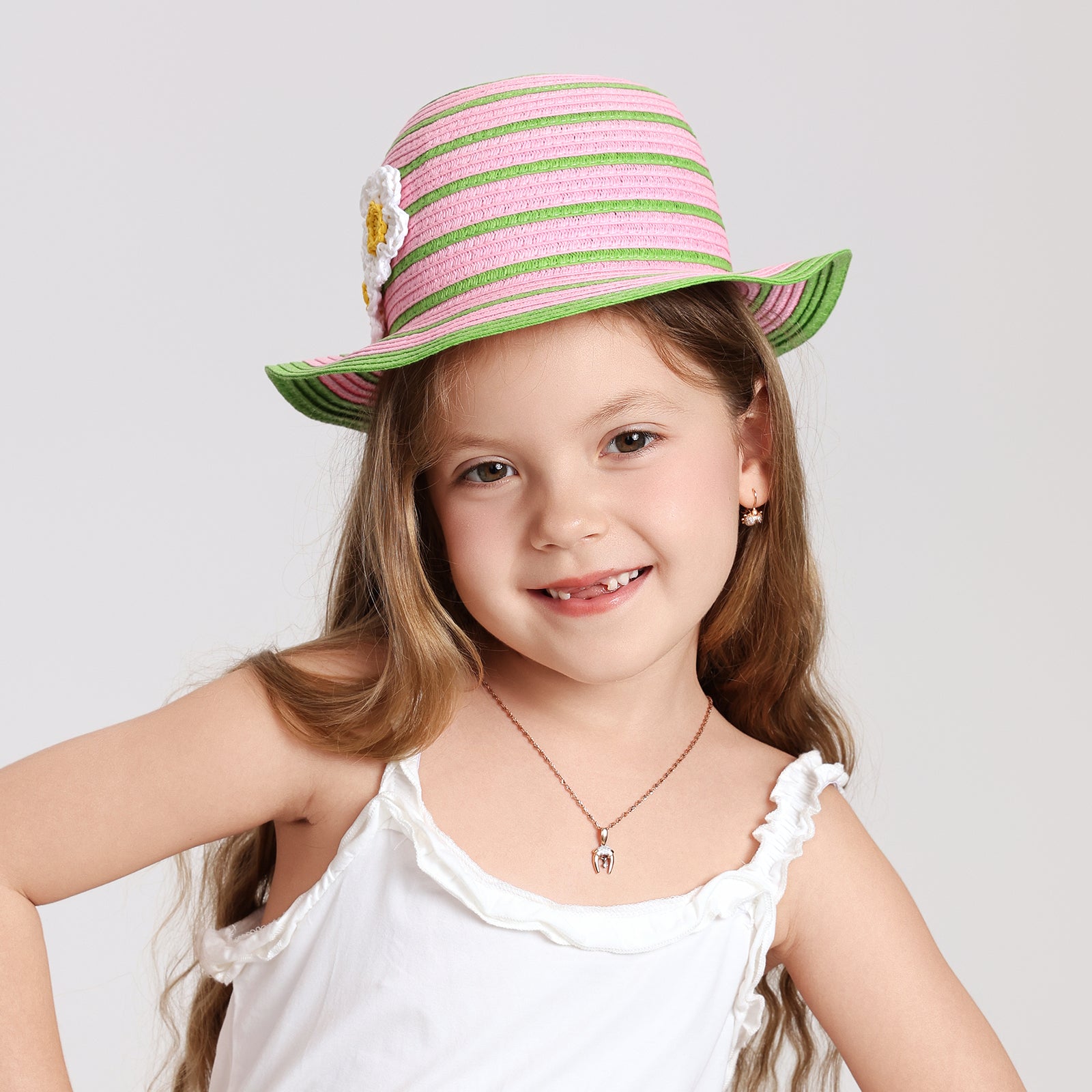 Children’s Paper Straw Sun Hat for Ages 2–6 with UPF 50+ Sun Protection