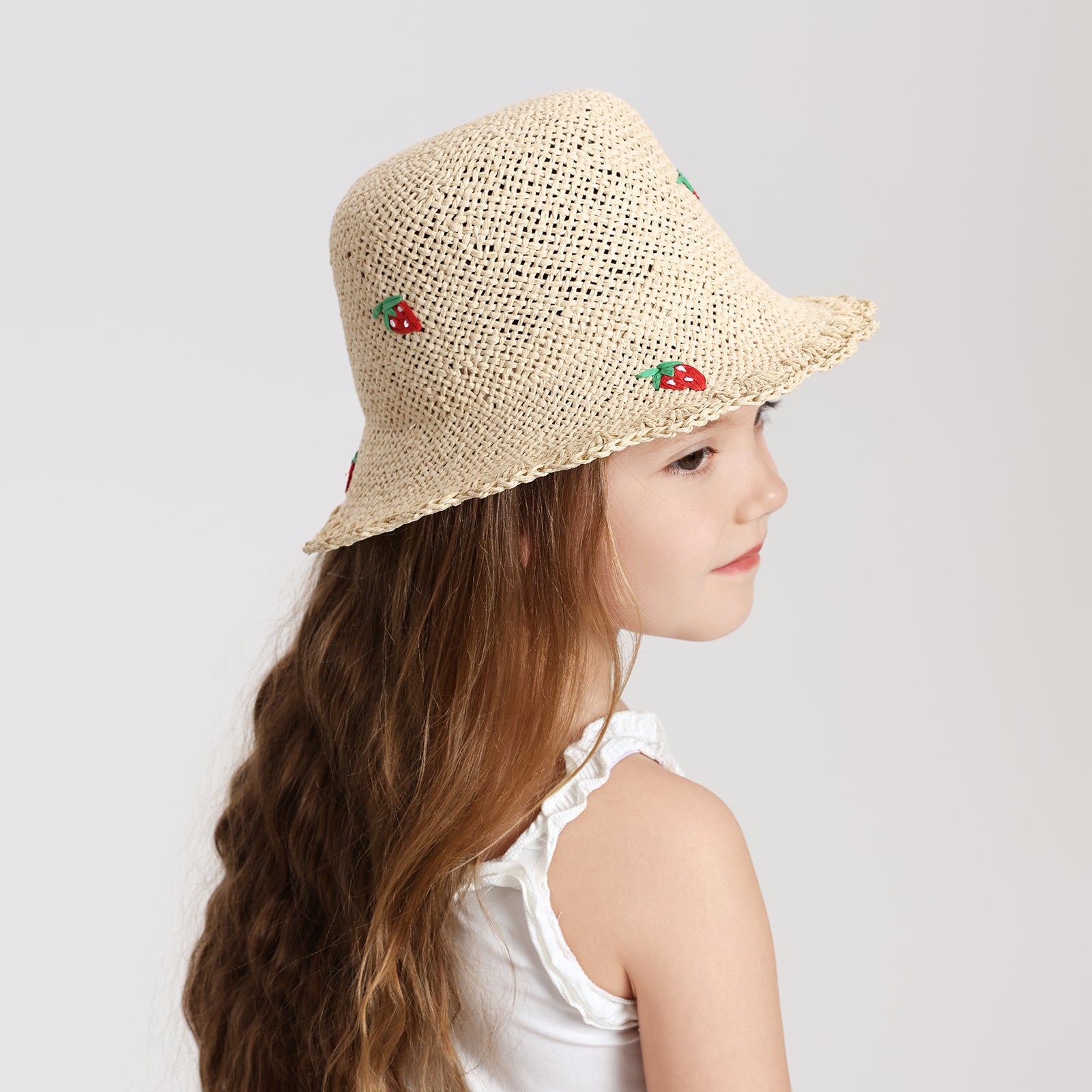 Wholesale Children’s Paper Straw Bucket Hat for Ages 2–6 with UPF 50+ Sun Protection