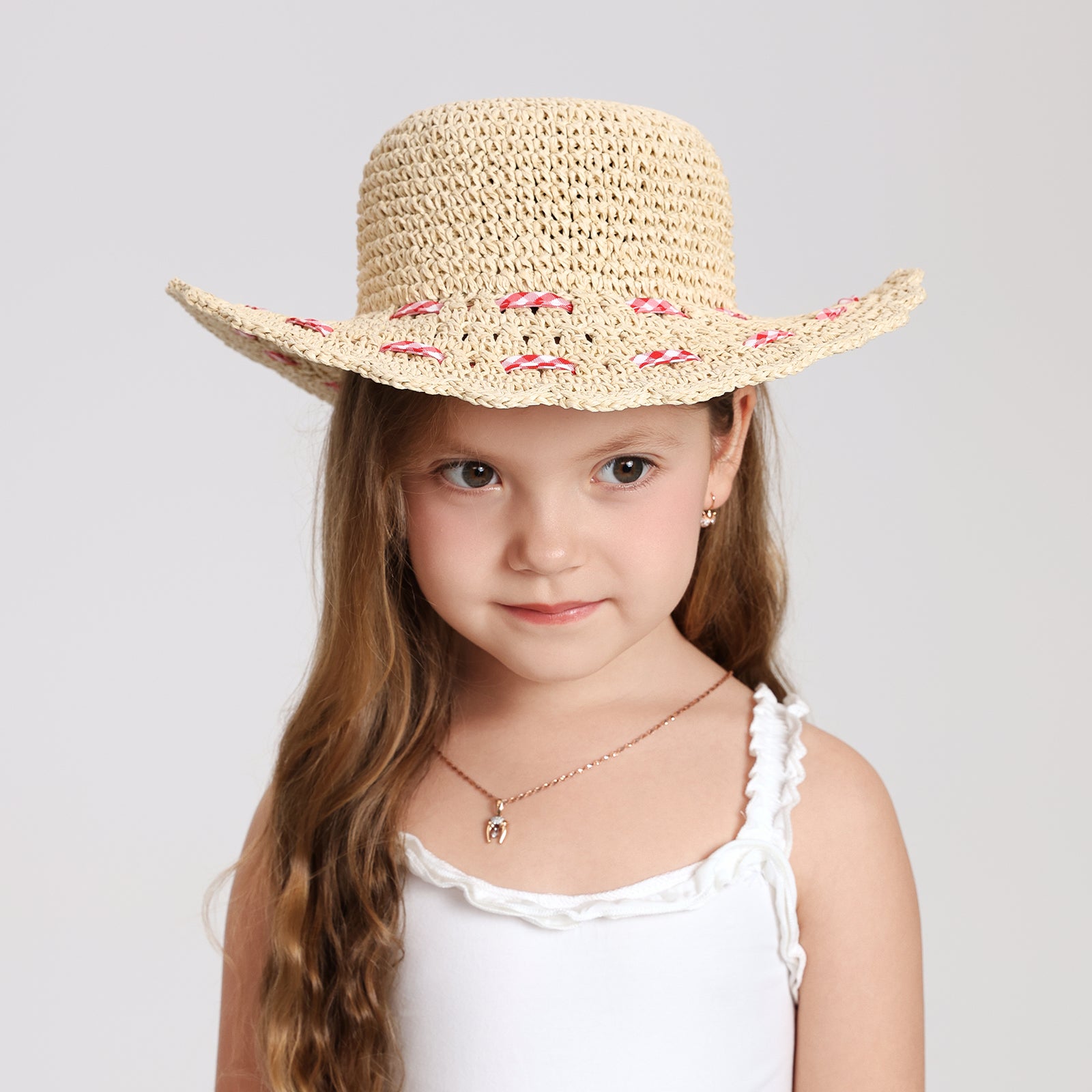 Children’s Paper Straw Sun Hat for Ages 2–6 with UPF 50+ Sun Protection