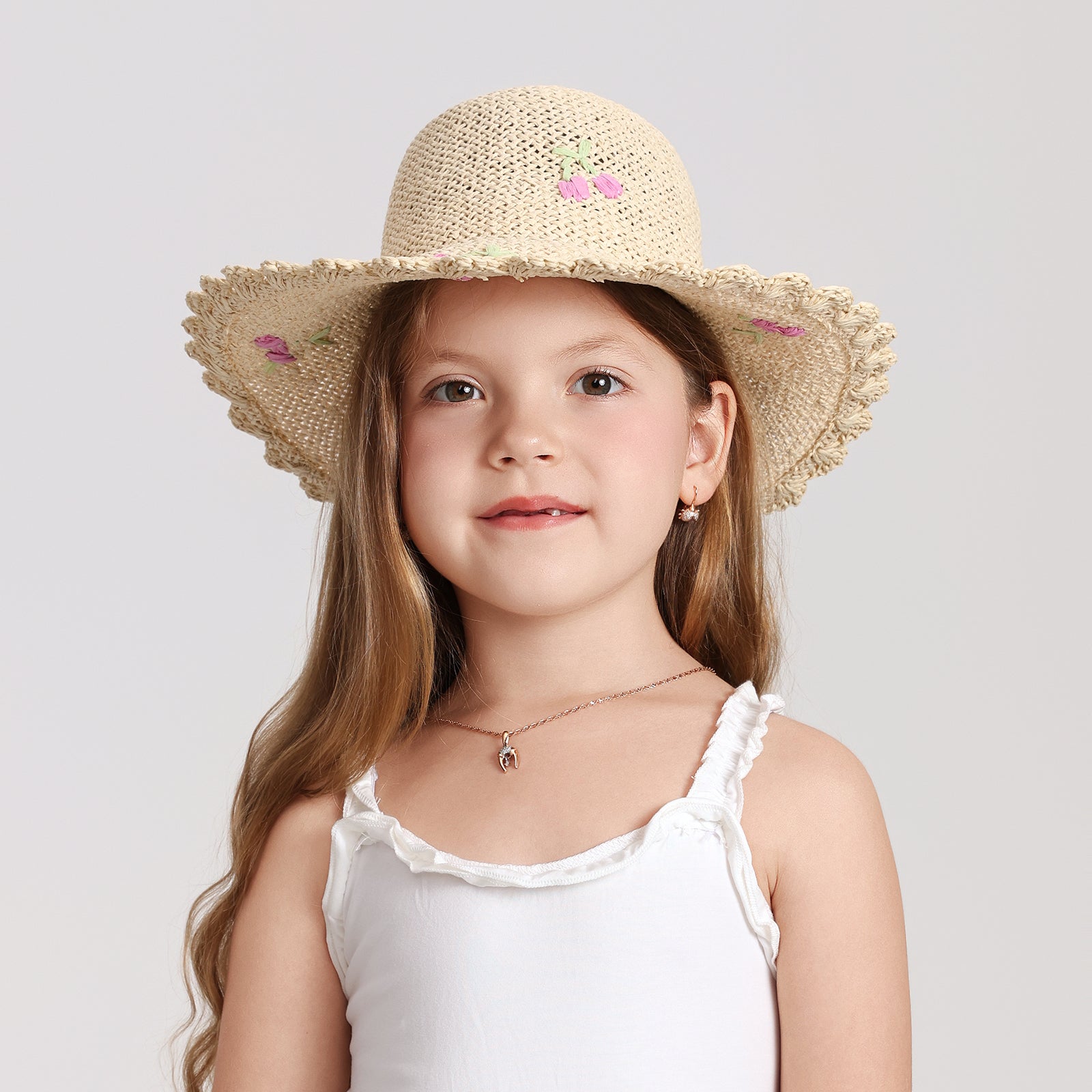 Children’s Paper Straw Sun Hat for Ages 2–6 with UPF 50+ Sun Protection
