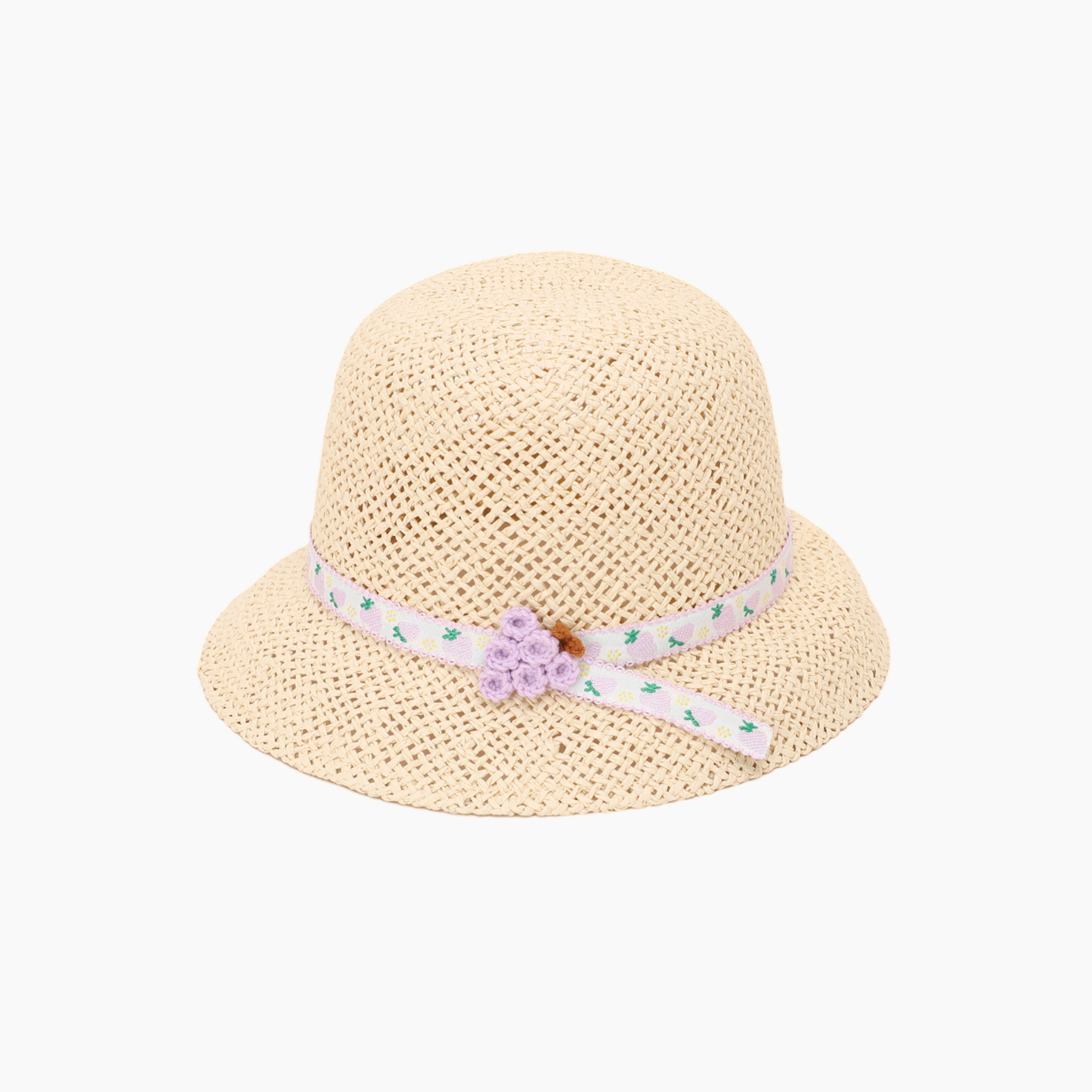 Children’s Paper Straw Bucket Hat for Ages 2–6 with UPF 50+ Sun Protection