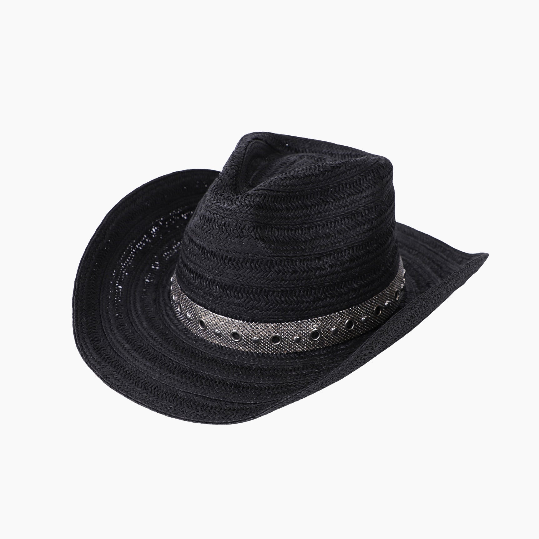 US Stock Wholesale Unisex Paper Straw Cowboy Hat Upturned Brim and UPF 50+ Sun Protection
