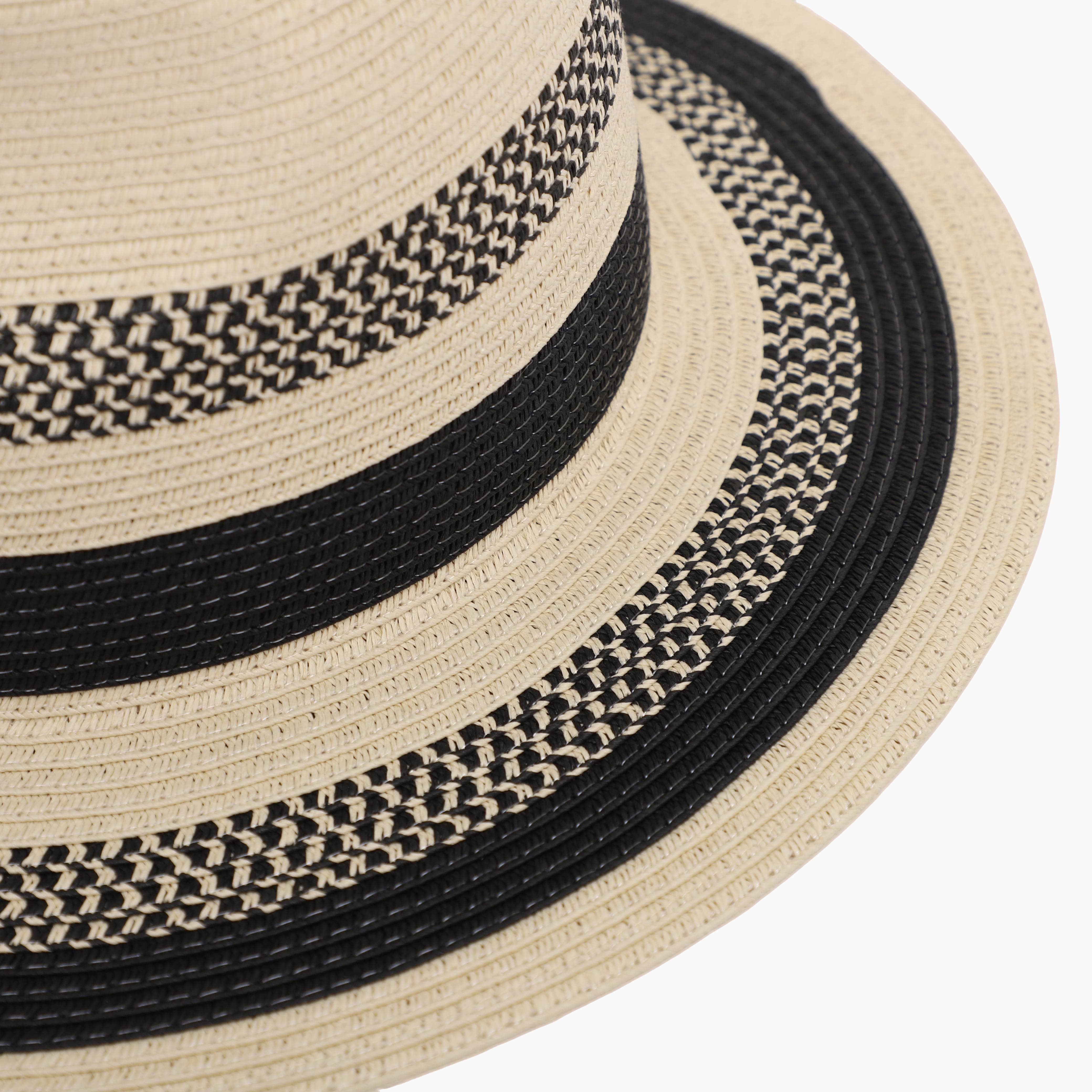 Unisex Paper Straw Fedora Hat with Wide Brim and UPF 50+ Sun Protection