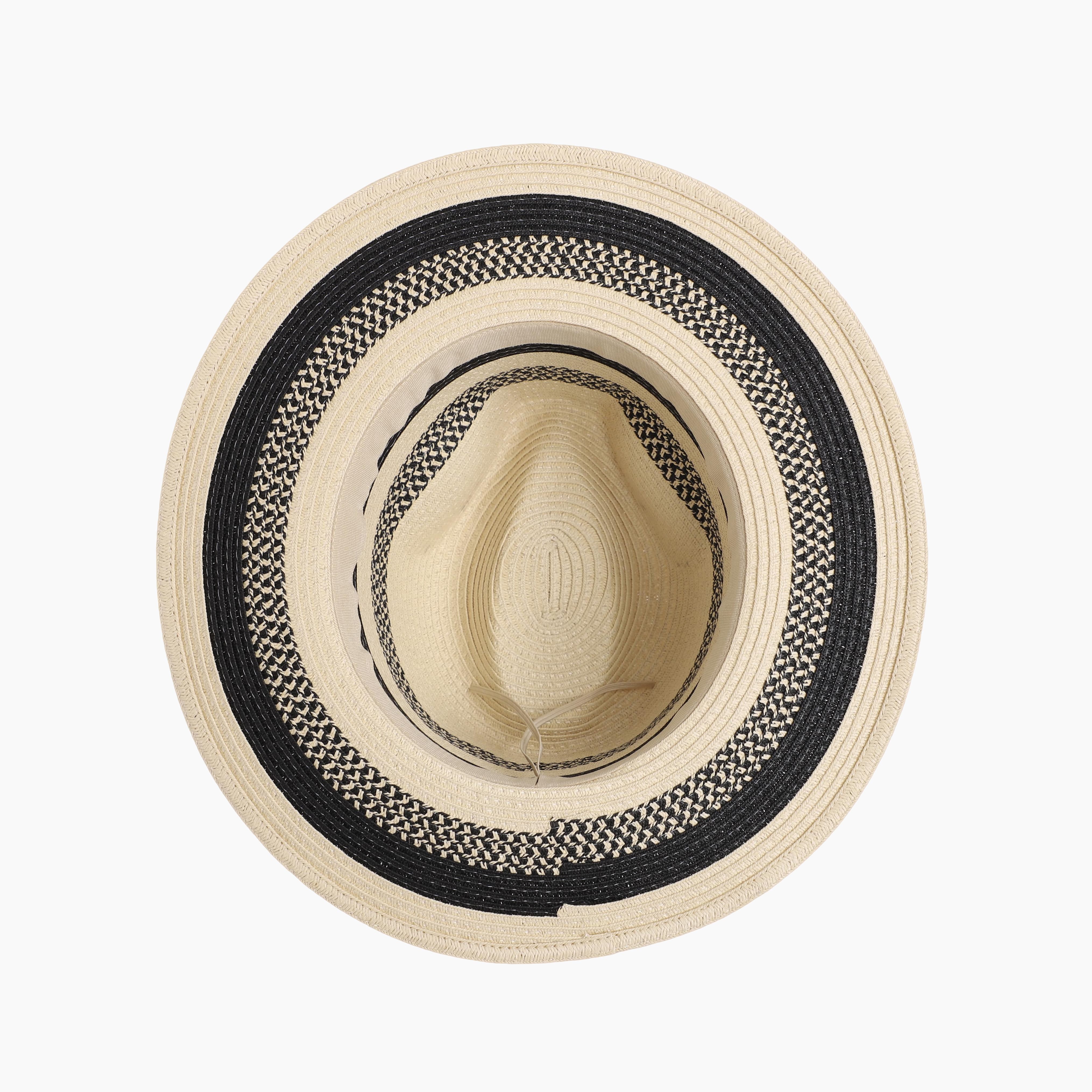 Unisex Paper Straw Fedora Hat with Wide Brim and UPF 50+ Sun Protection