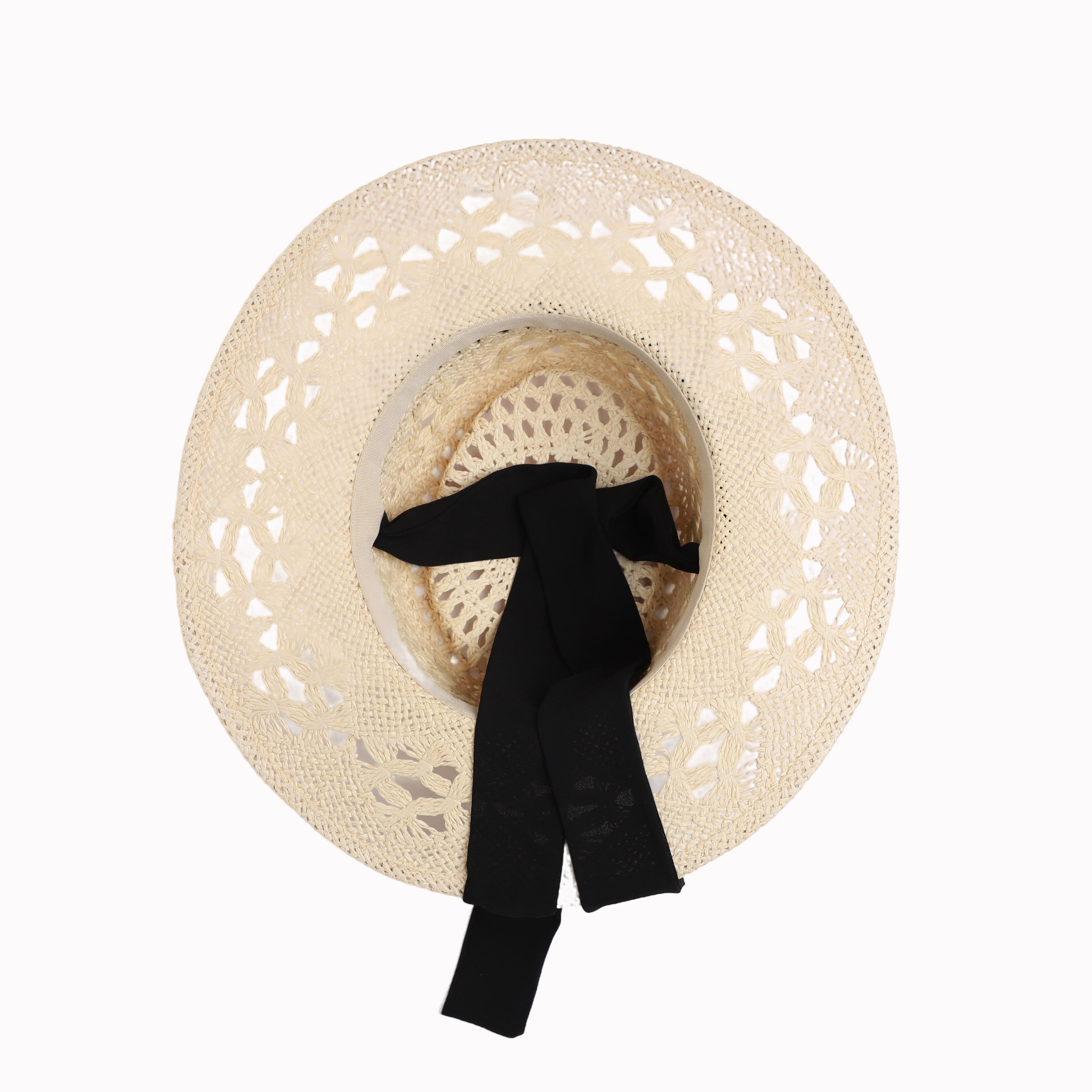 US Stock Women's Paper Straw Sun Hat with Wide Brim and UPF 50+ Sun Protection
