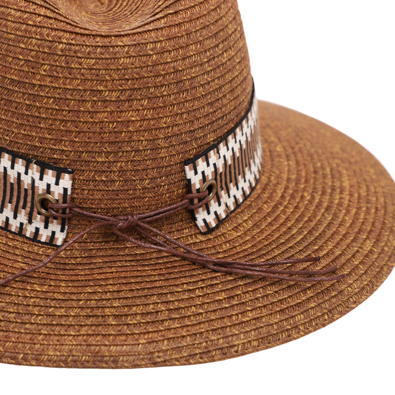 Unisex Paper Straw Fedora Hat with Wide Brim and UPF 50+ Sun Protection