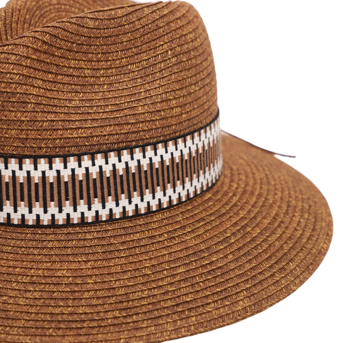 Unisex Paper Straw Fedora Hat with Wide Brim and UPF 50+ Sun Protection
