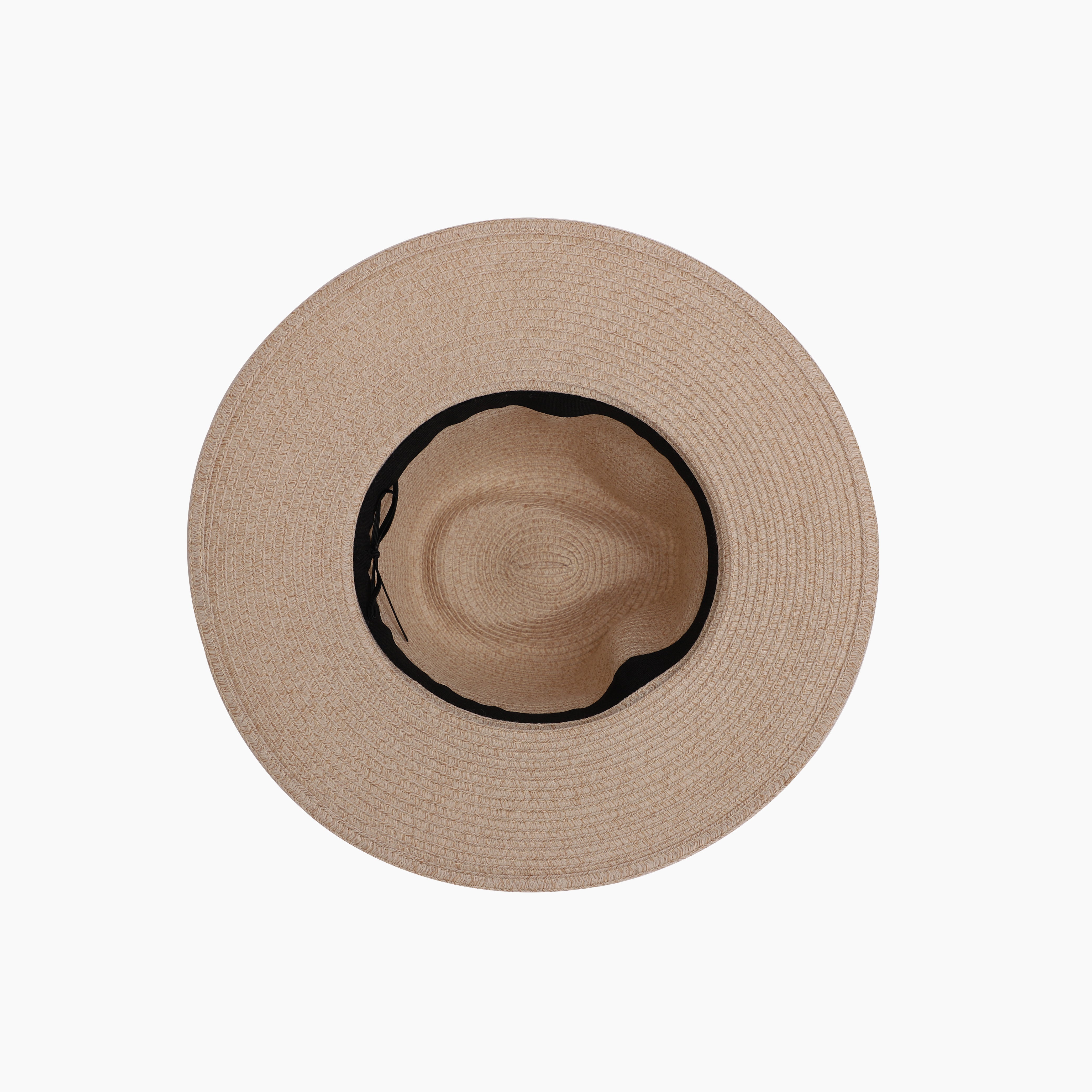US Stock Wholesale Unsiex Polyester Straw Fedora Hat with Flat Brim and UPF 50+ Sun Protection