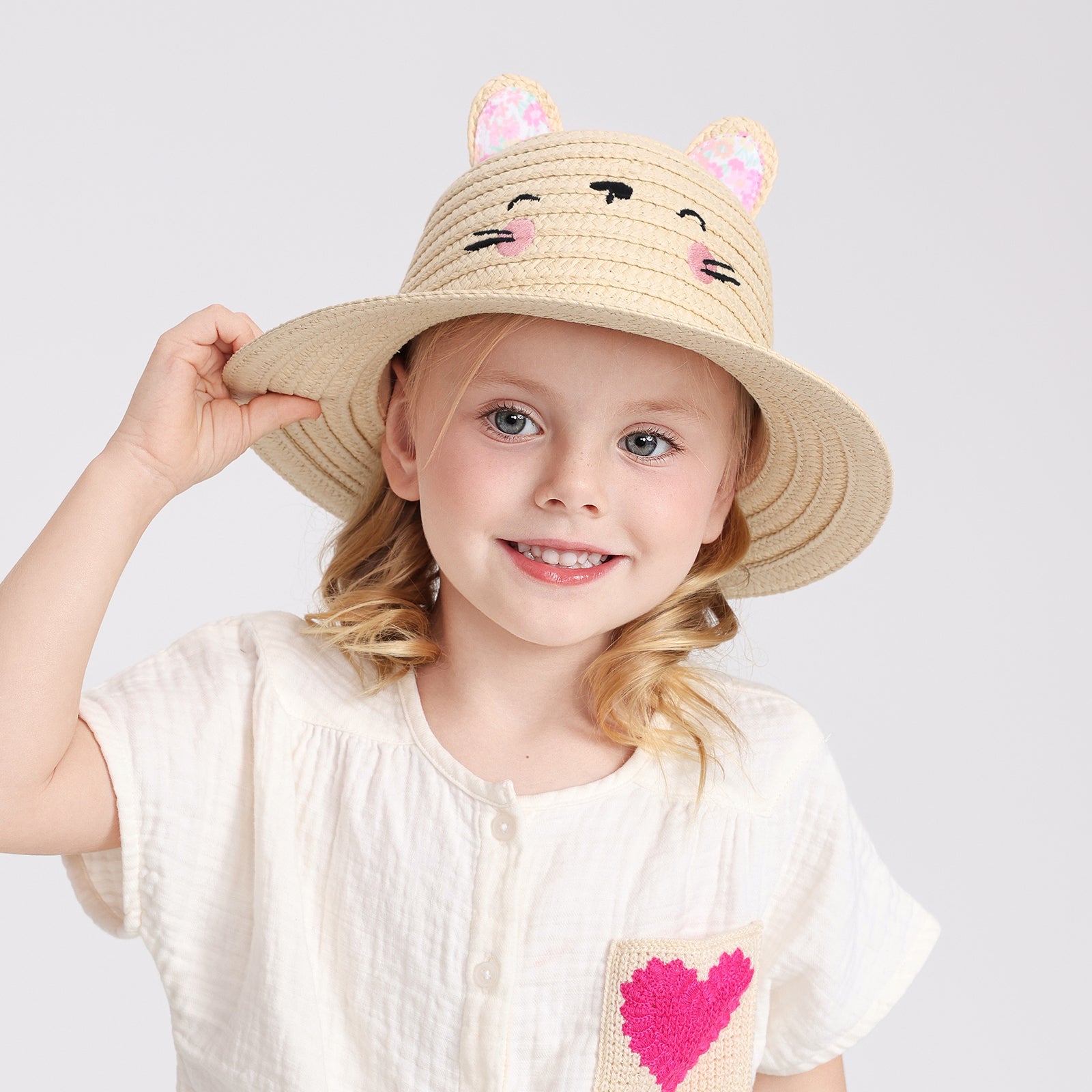Children’s Paper Straw Sun Hat for Ages 2–6 with UPF 50+ Sun Protection