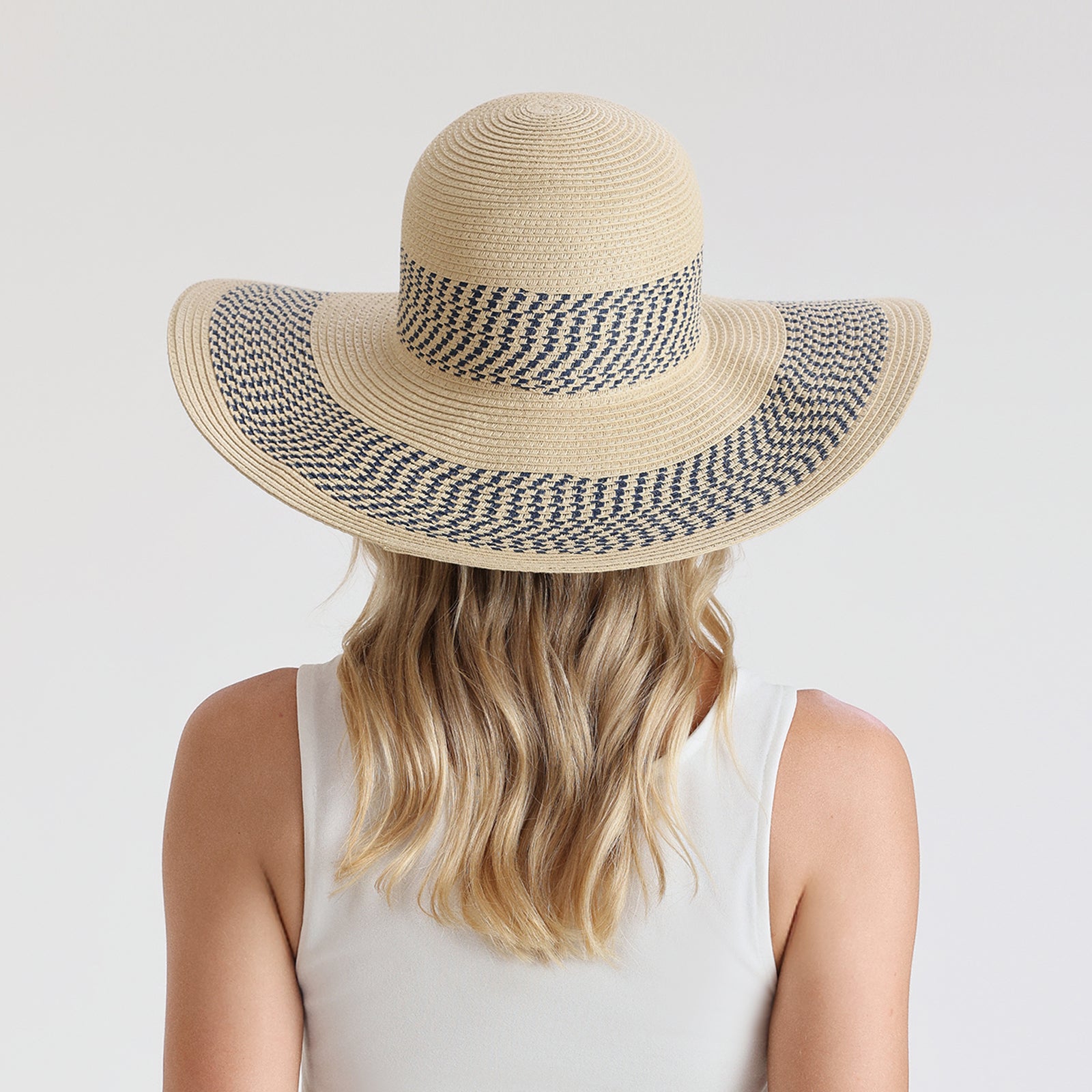 Women’s Paper Straw Sun Hat with Wide Brim and UPF 50+ Sun Protection