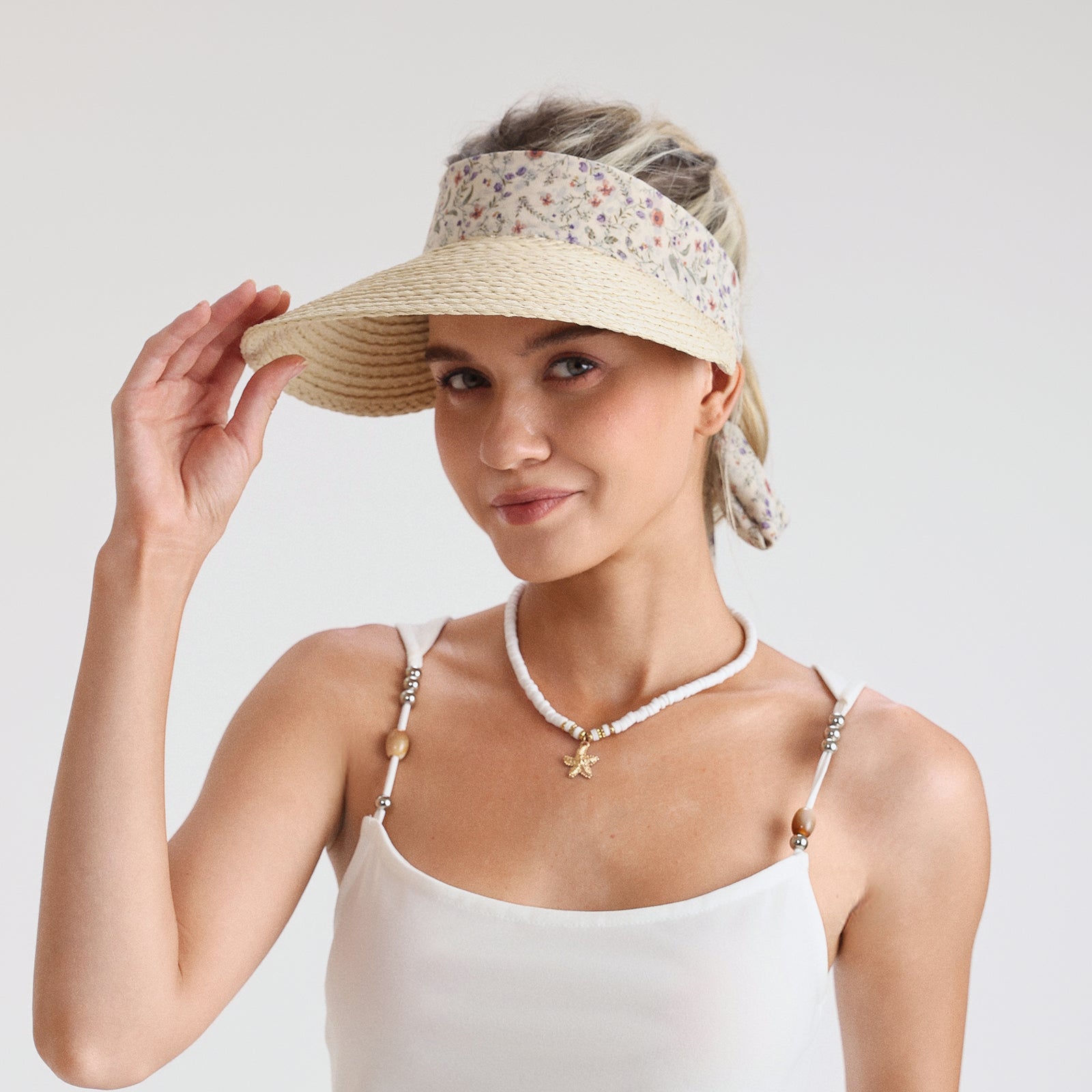 Women’s Paper Straw Sun Hat with Wide Brim and UPF 50+ Sun Protection