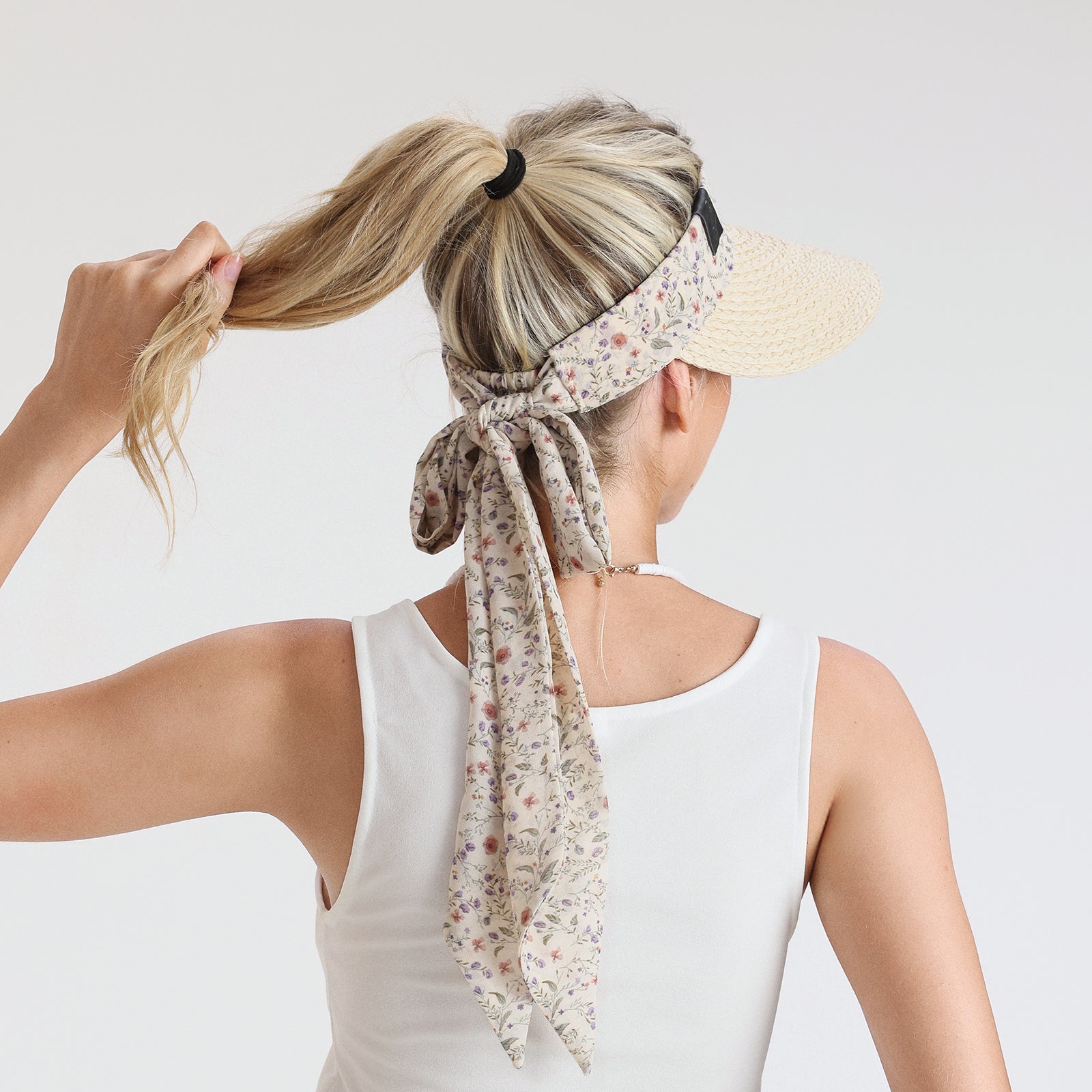 Women’s Paper Straw Sun Hat with Wide Brim and UPF 50+ Sun Protection