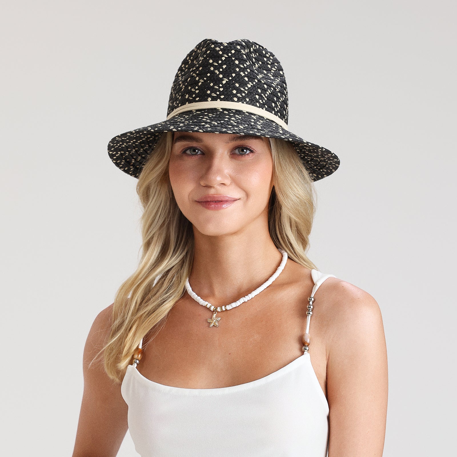 paper straw straw fedora hat