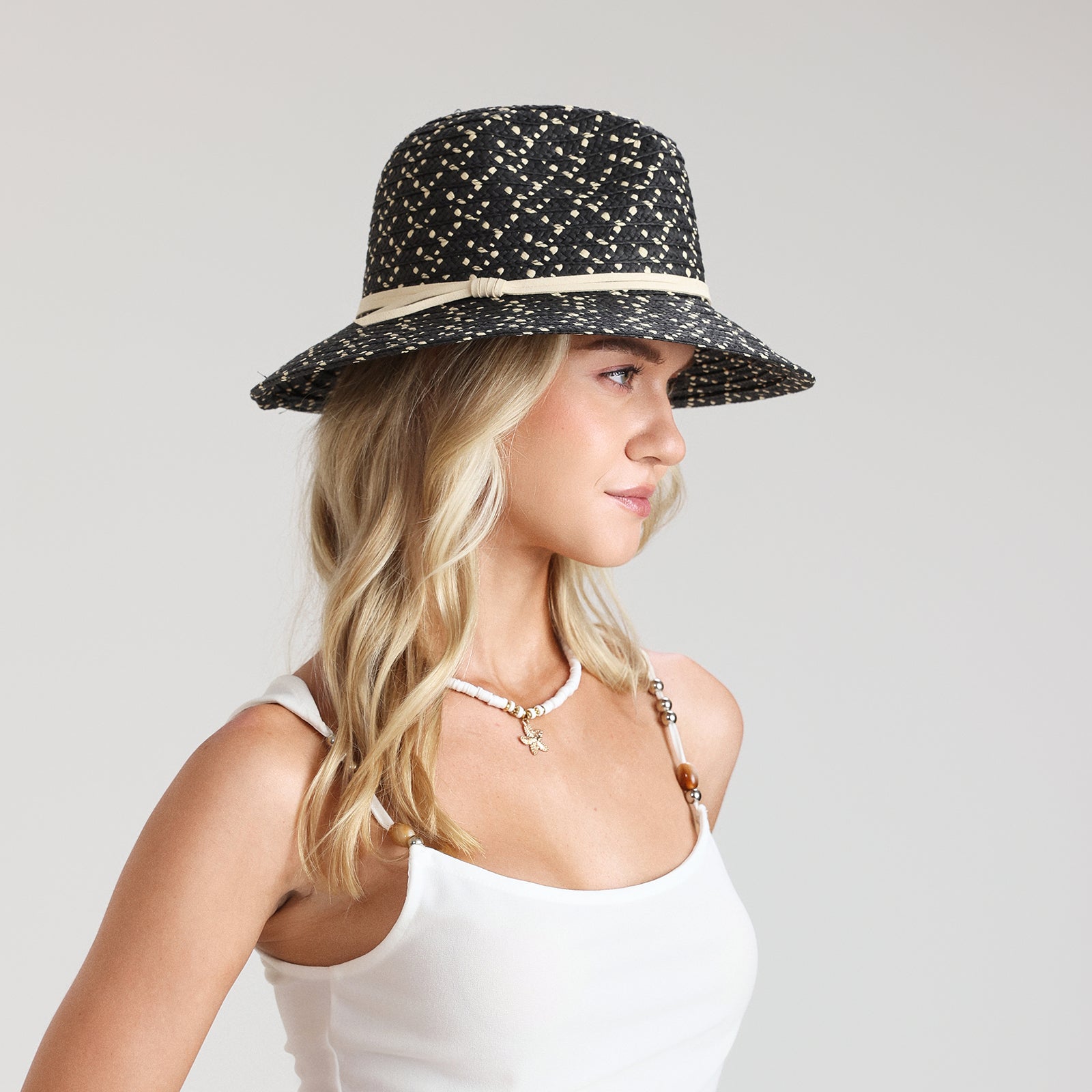 Wholesale Unisex Paper Straw Fedora Hat with Wide Brim and UPF 50+ Sun Protection