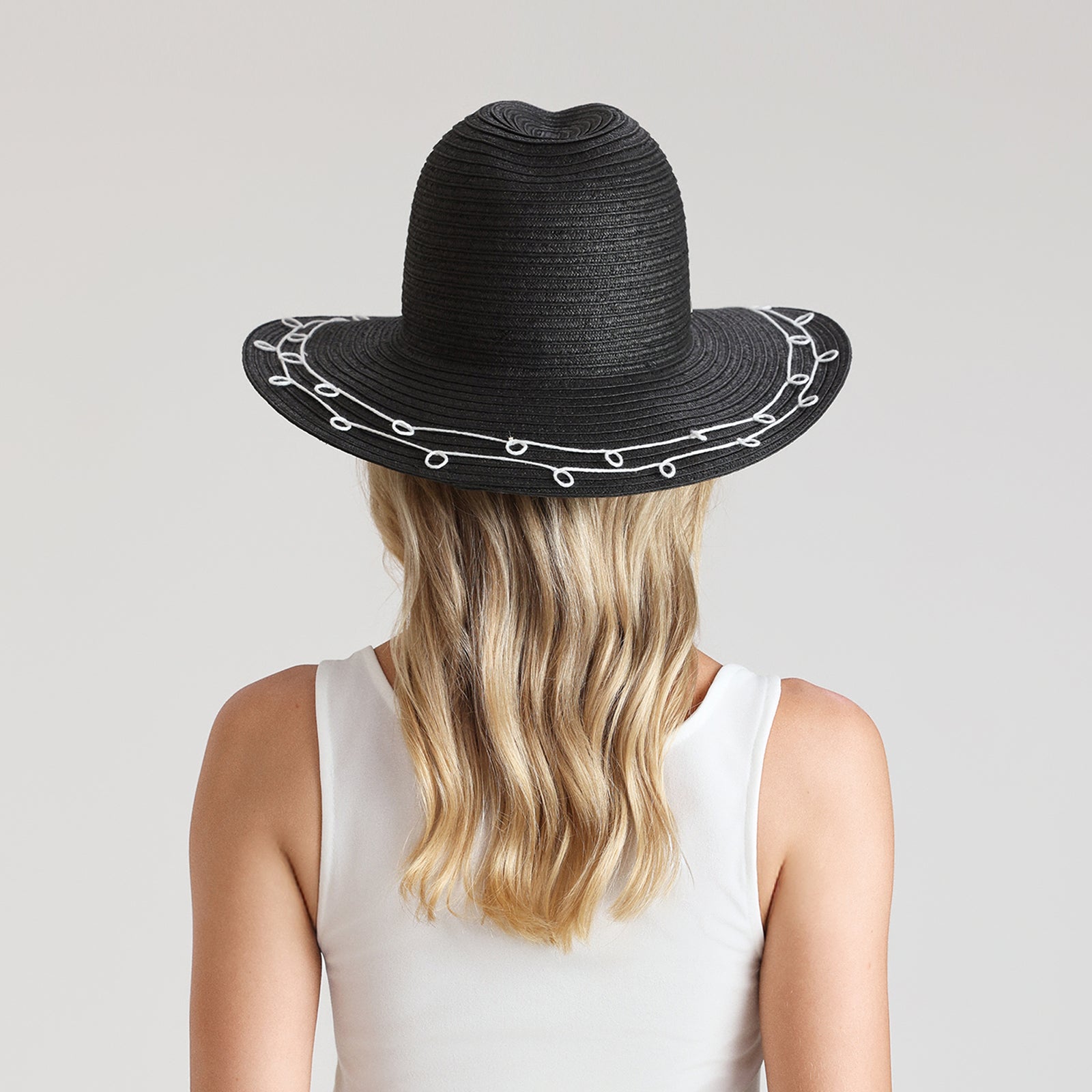 Unisex Paper Straw Fedora Hat with Wide Brim and UPF 50+ Sun Protection