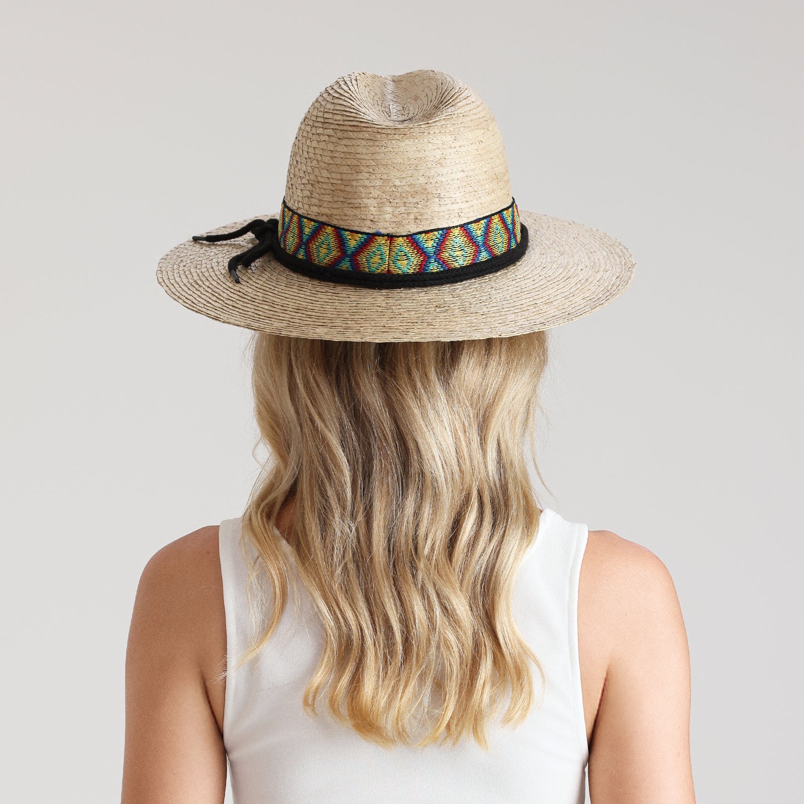 Unisex Palm Leaf Fedora Hat with Wide Brim and UPF 50+ Sun Protection