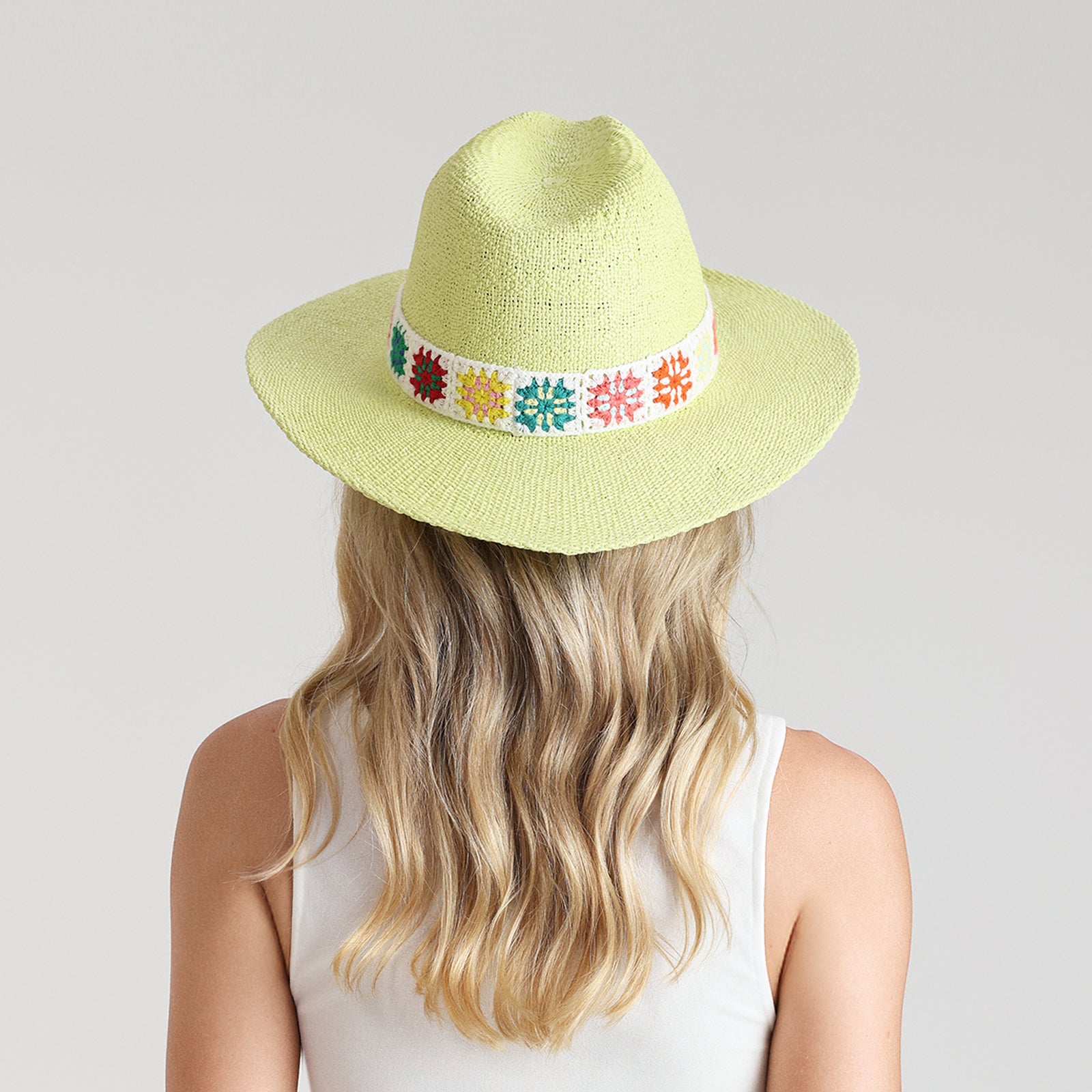 Women’s Paper Straw Fedora Hat with Wide Brim and UPF 50+ Sun Protection