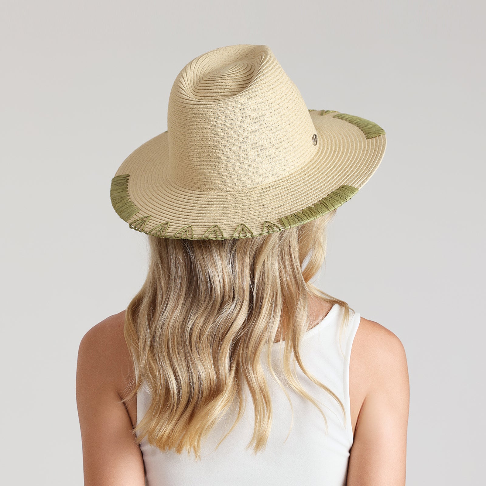 Unisex Paper Straw Fedora Hat with Wide Brim and UPF 50+ Sun Protection