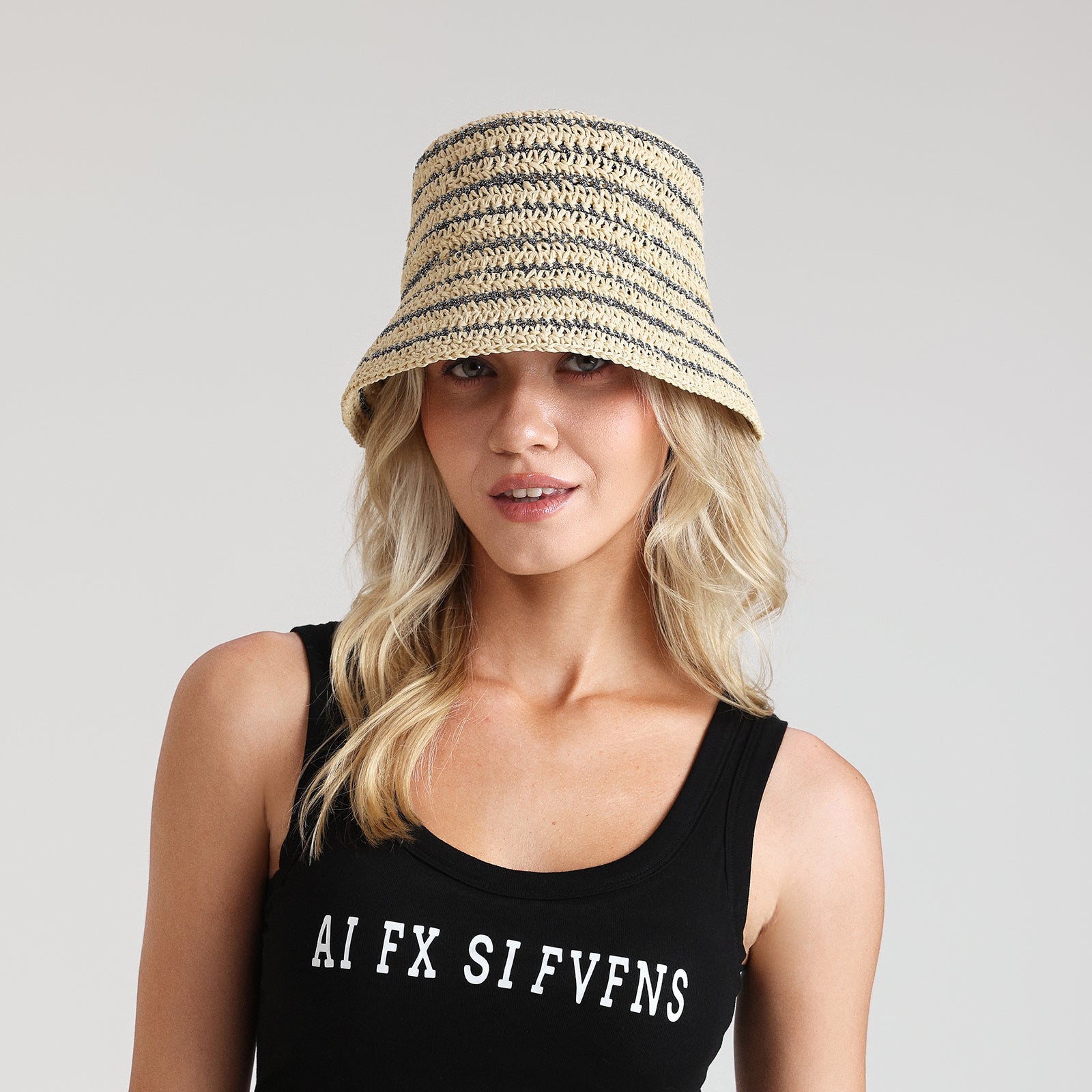 Women’s Paper Straw Sun Hat with Wide Brim and UPF 50+ Sun Protection