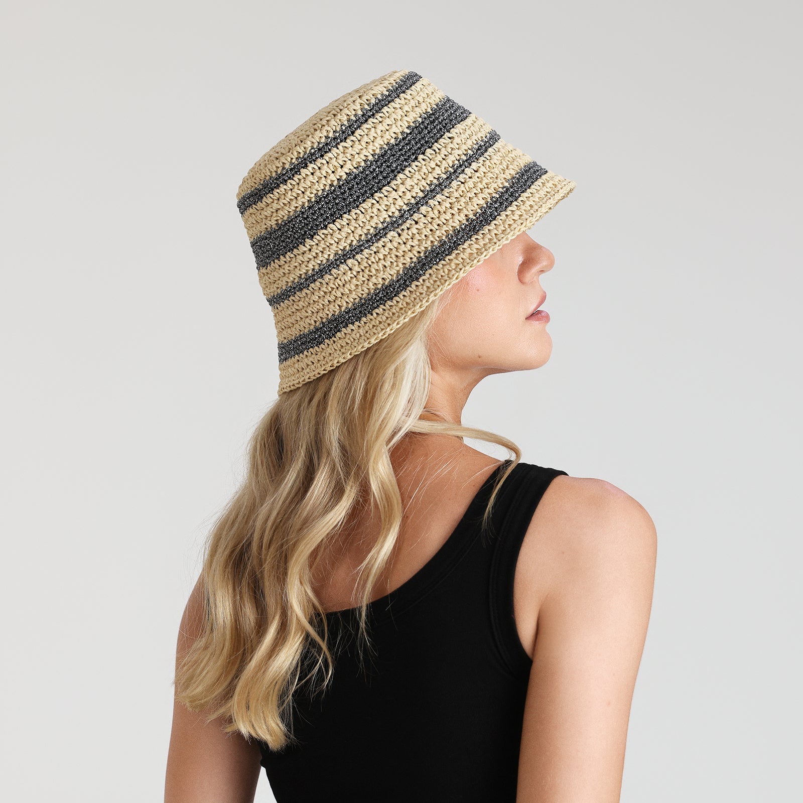 Women’s Paper Straw Sun Hat with Wide Brim and UPF 50+ Sun Protection