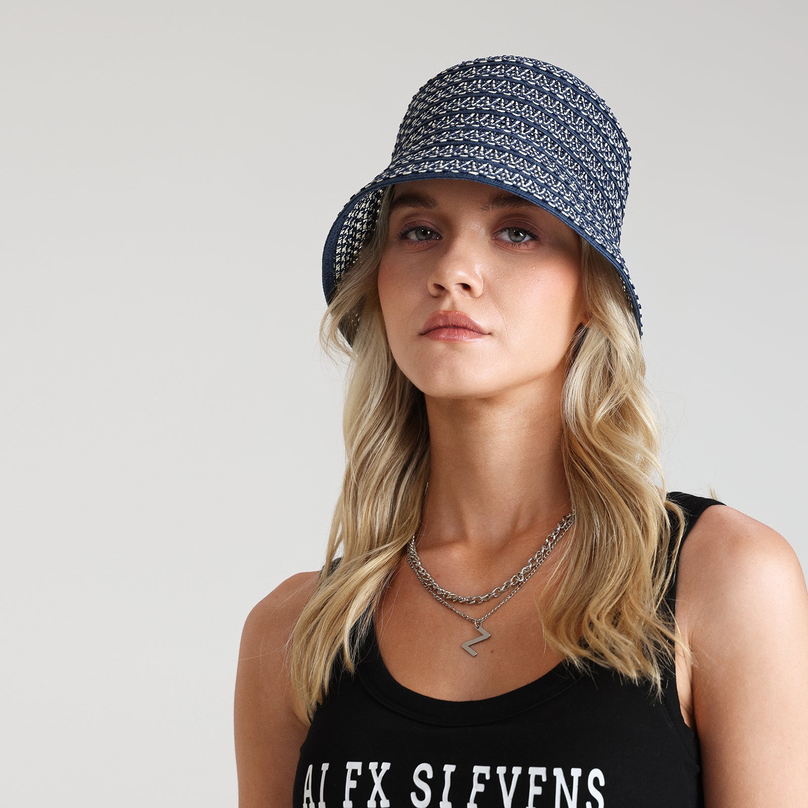 Women’s Paper Straw Bucket Hat with Wide Brim and UPF 50+ Sun Protection