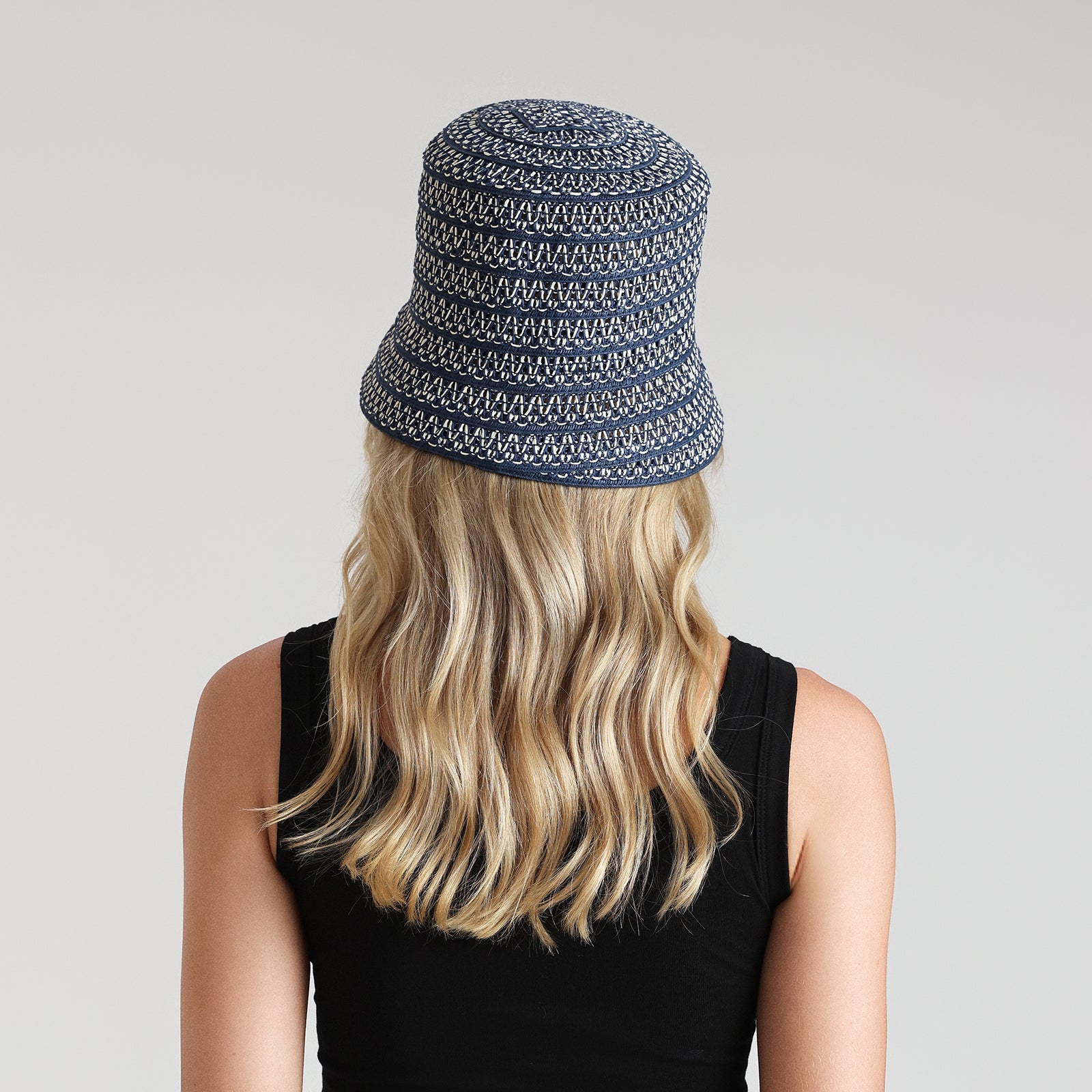 Women’s Paper Straw Bucket Hat with Wide Brim and UPF 50+ Sun Protection