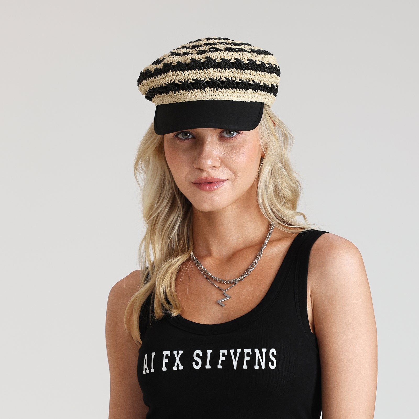 Women’s Paper Straw Sun Hat with Wide Brim and UPF 50+ Sun Protection