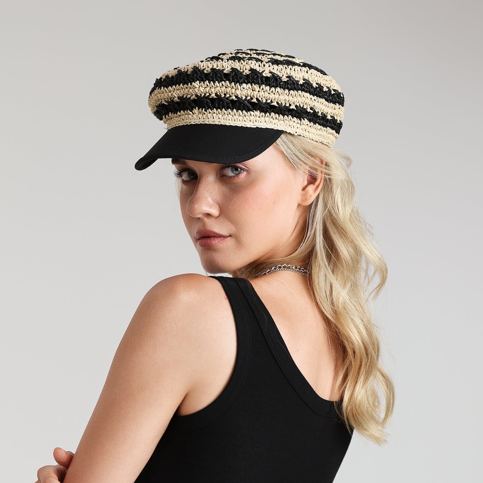 Women’s Paper Straw Sun Hat with Wide Brim and UPF 50+ Sun Protection