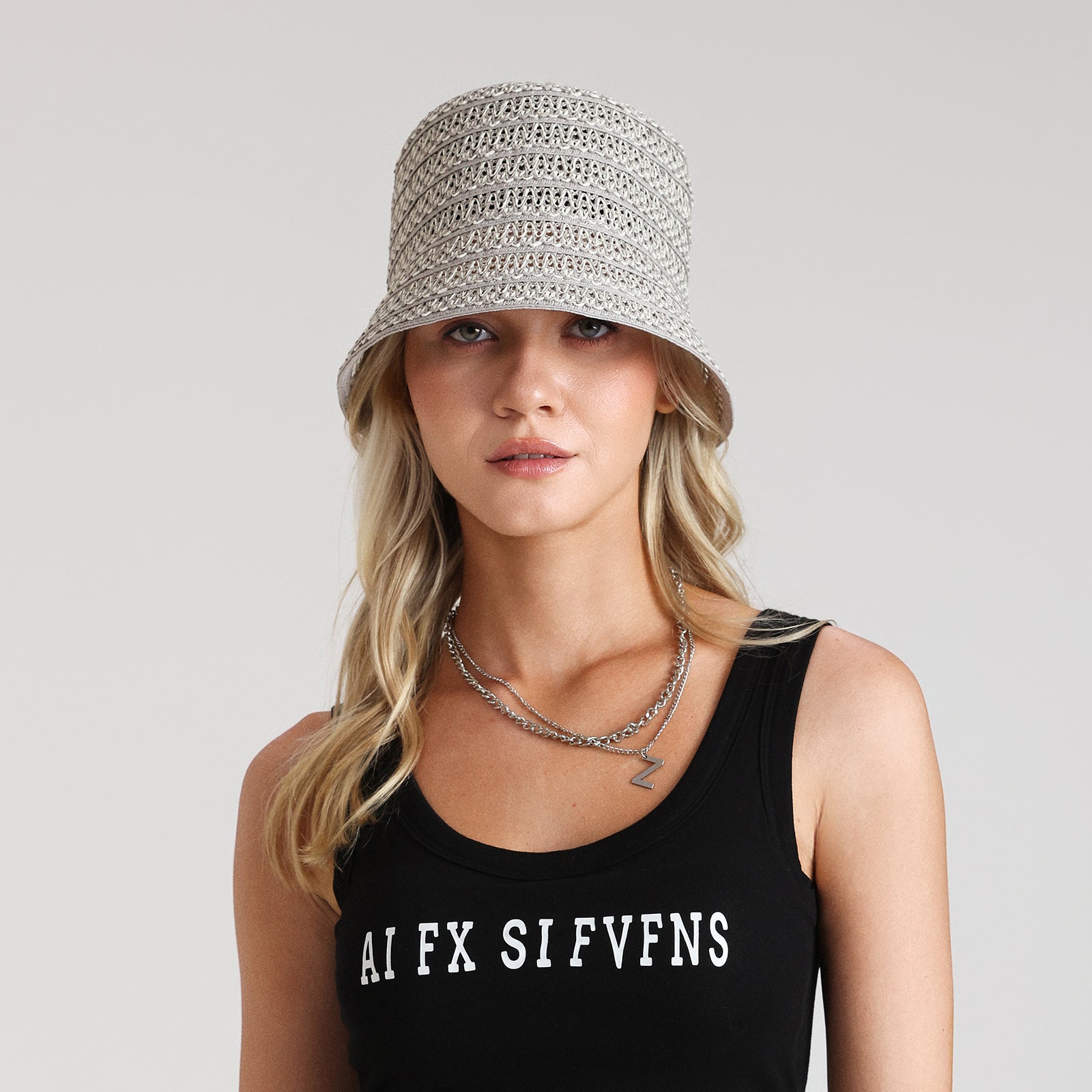 Women’s Paper Straw Bucket Hat with Wide Brim and UPF 50+ Sun Protection