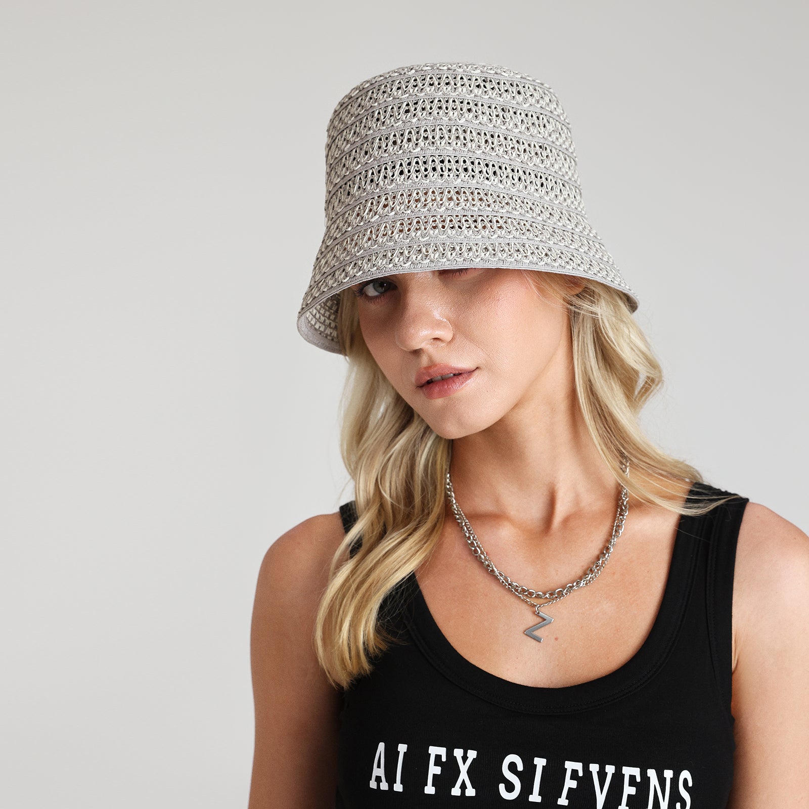 Women’s Paper Straw Bucket Hat with Wide Brim and UPF 50+ Sun Protection