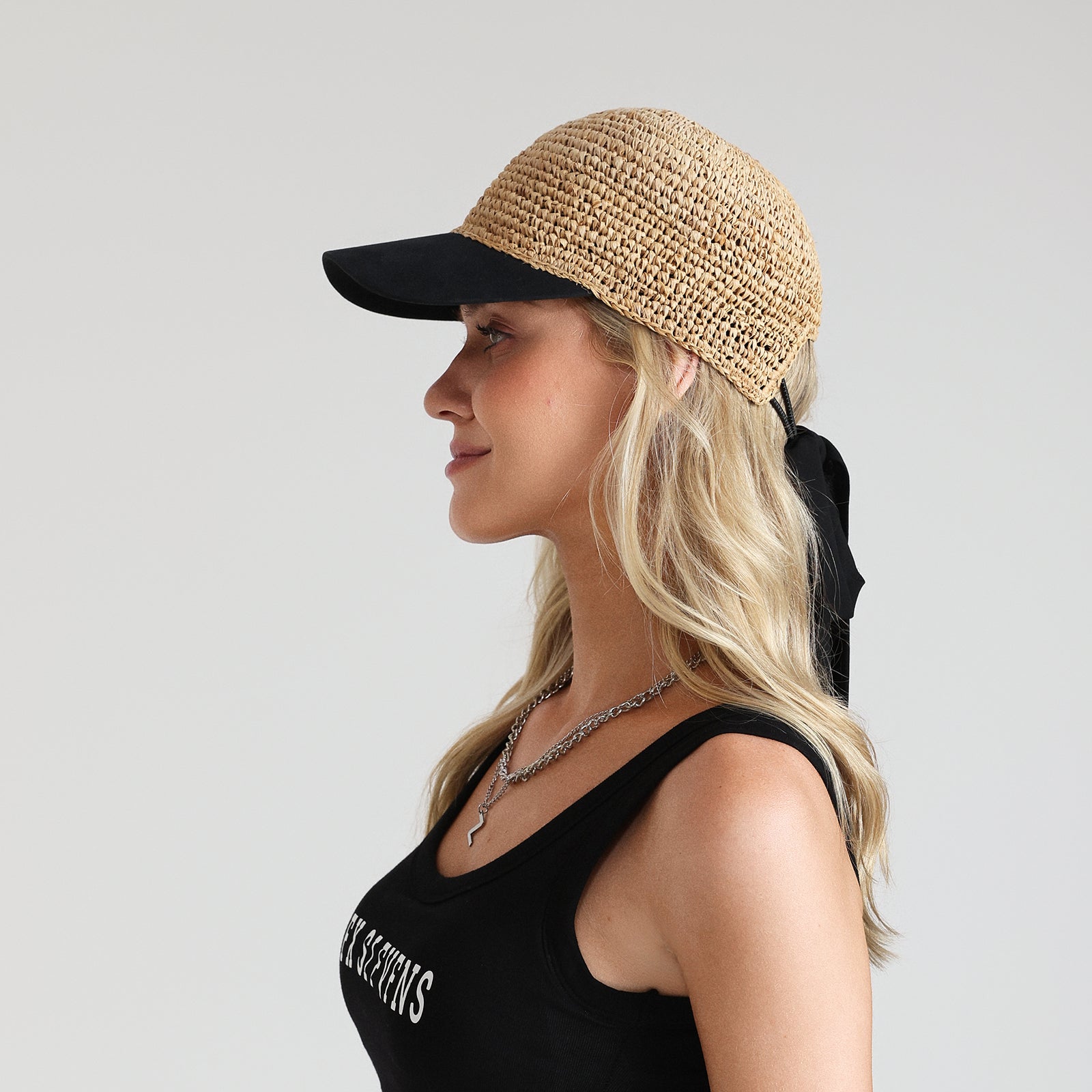 Women’s Paper Straw Sun Hat with Wide Brim and UPF 50+ Sun Protection