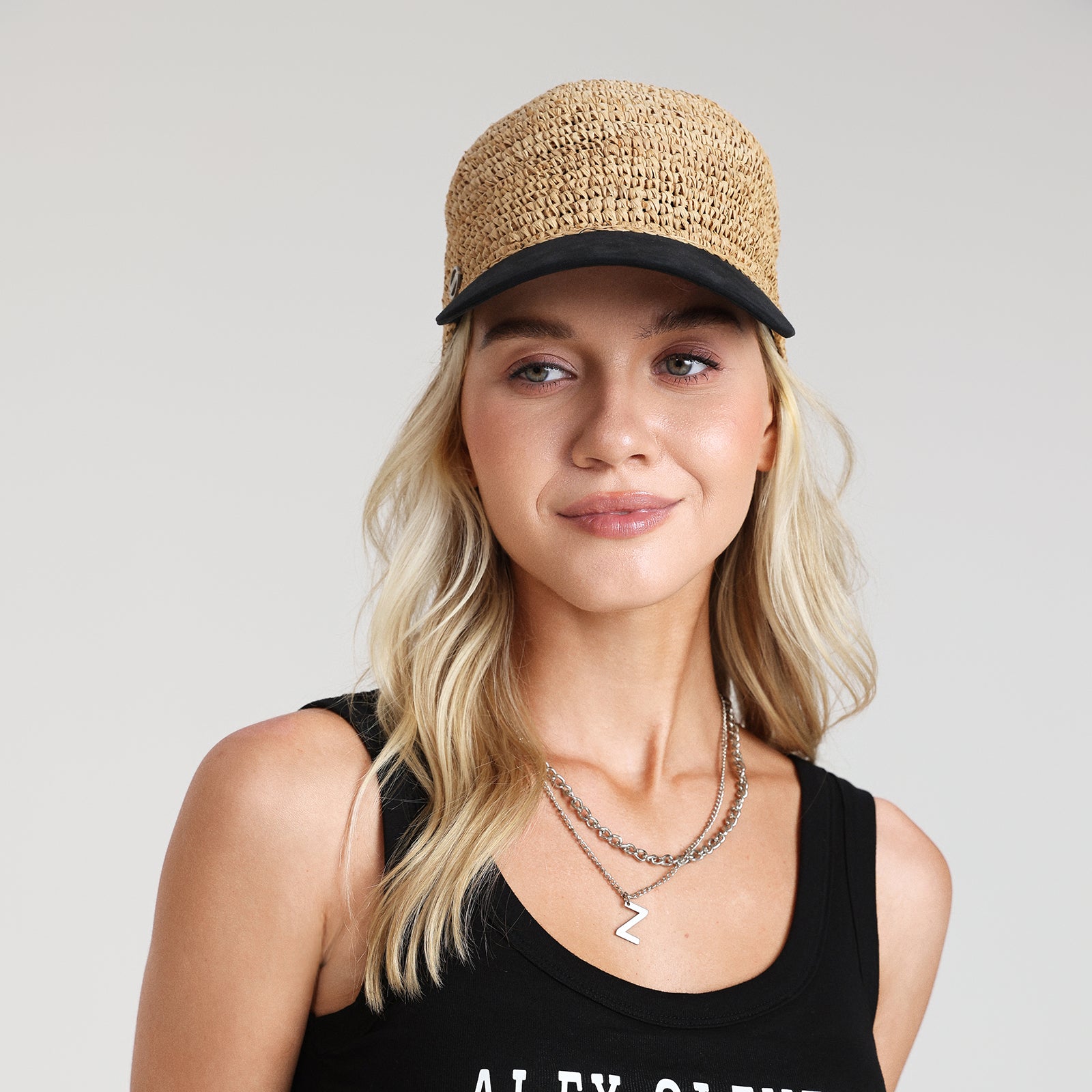 Women’s Paper Straw Sun Hat with Wide Brim and UPF 50+ Sun Protection