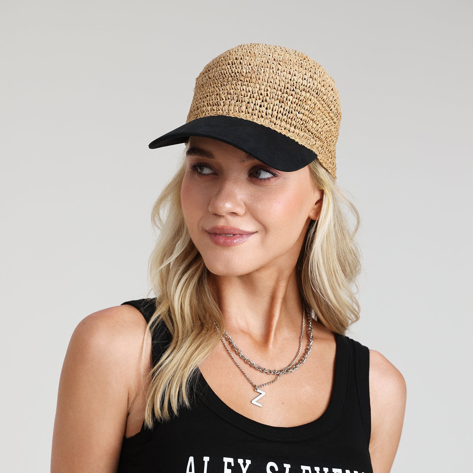 Women’s Paper Straw Sun Hat with Wide Brim and UPF 50+ Sun Protection