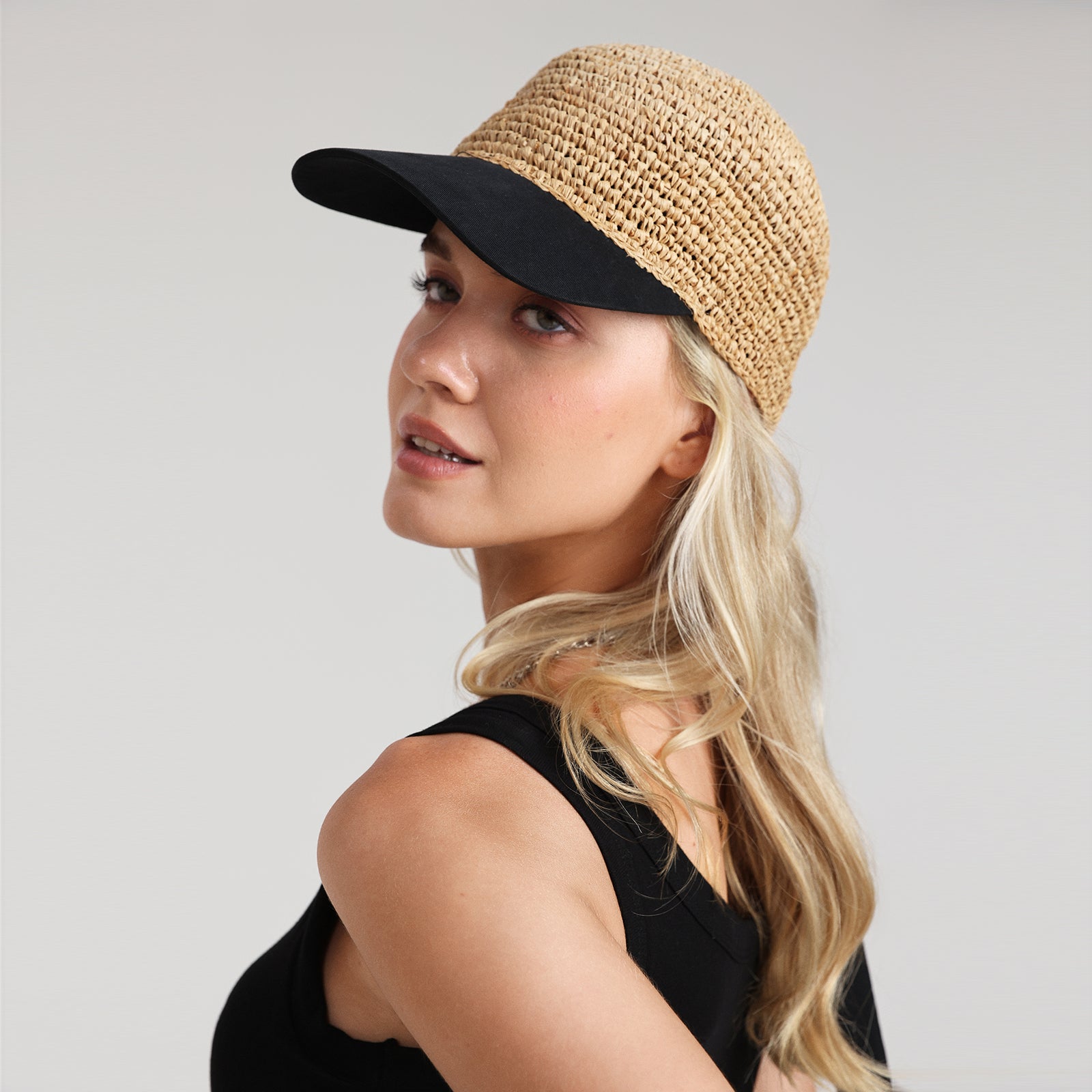 Women’s Paper Straw Sun Hat with Wide Brim and UPF 50+ Sun Protection