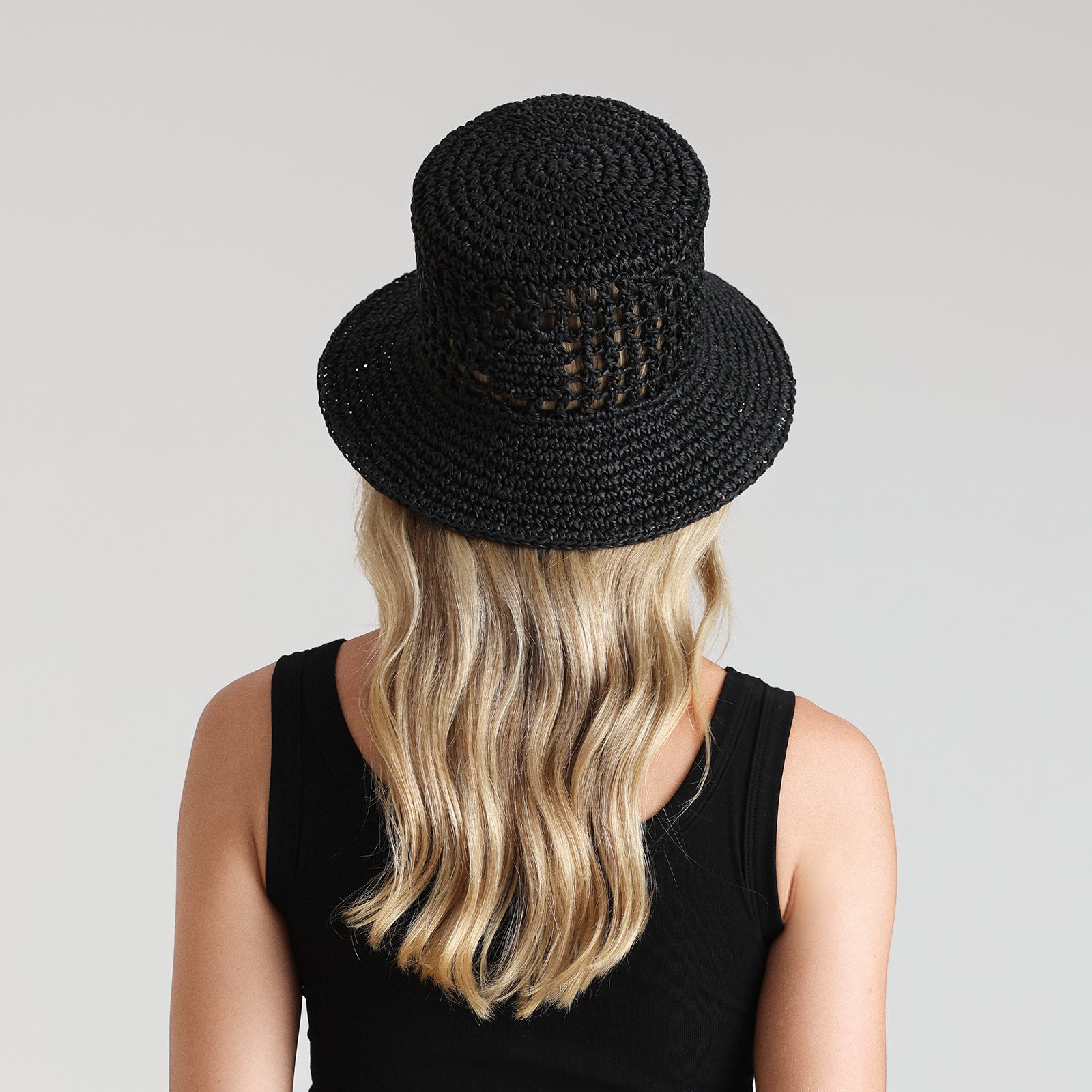 Women’s Paper Straw Bucket Hat with Wide Brim and UPF 50+ Sun Protection