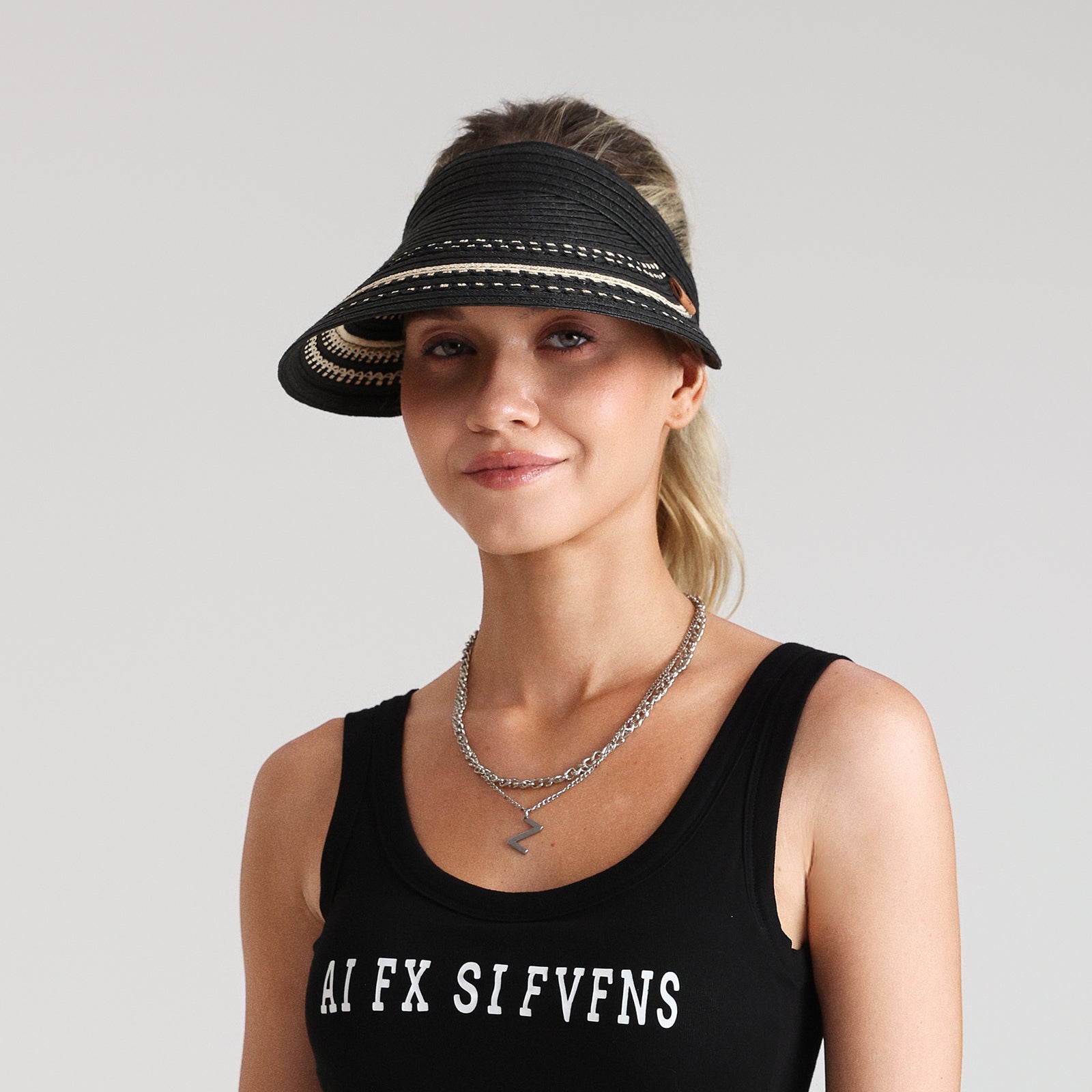 Women’s Paper Straw Sun Hat with Wide Brim and UPF 50+ Sun Protection