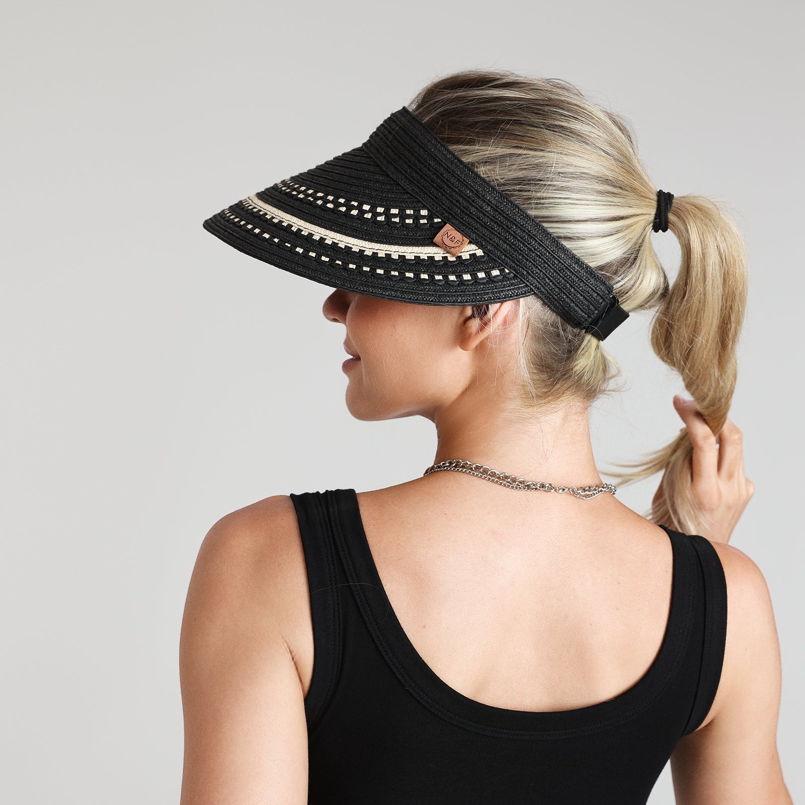 Women’s Paper Straw Sun Hat with Wide Brim and UPF 50+ Sun Protection