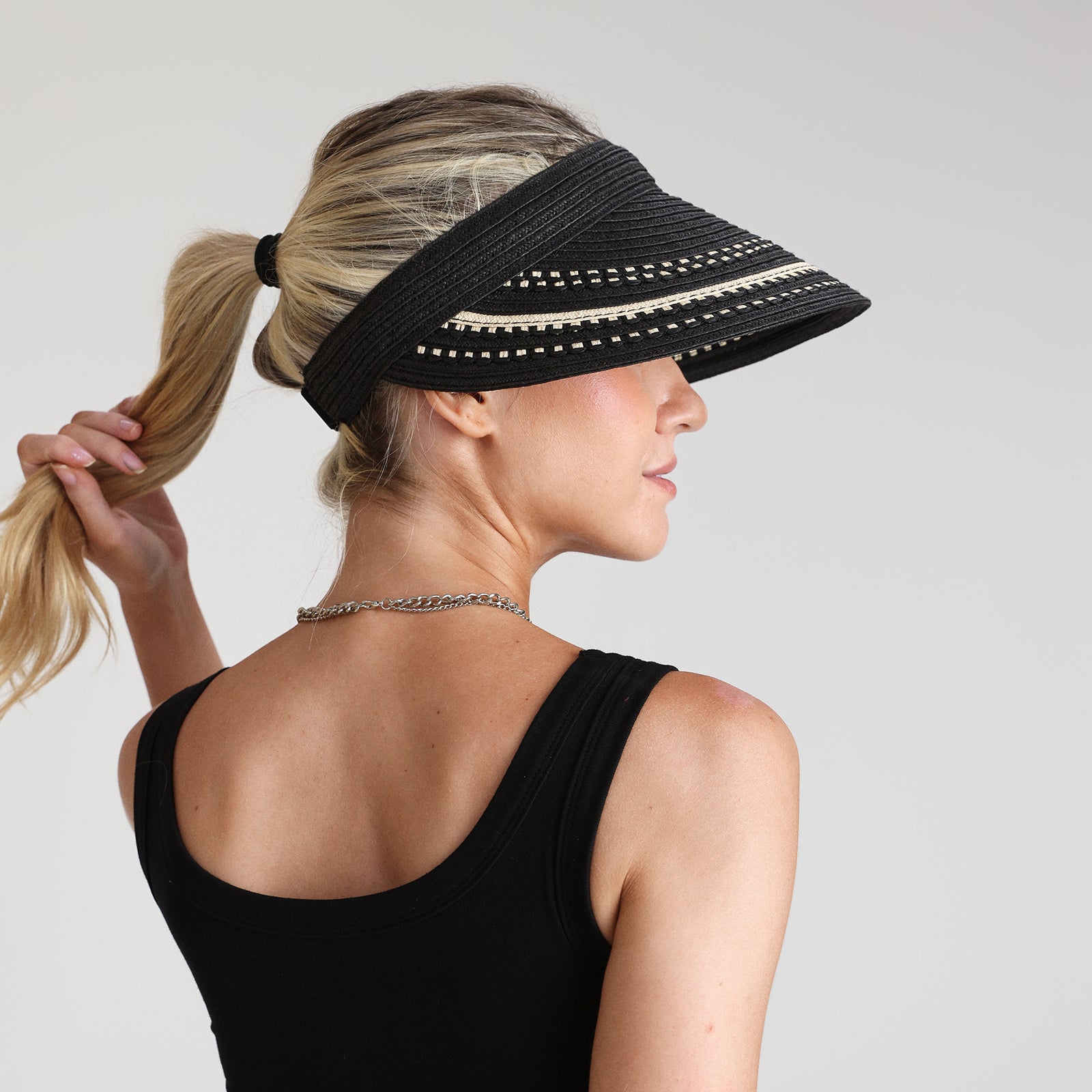 Women’s Paper Straw Sun Hat with Wide Brim and UPF 50+ Sun Protection