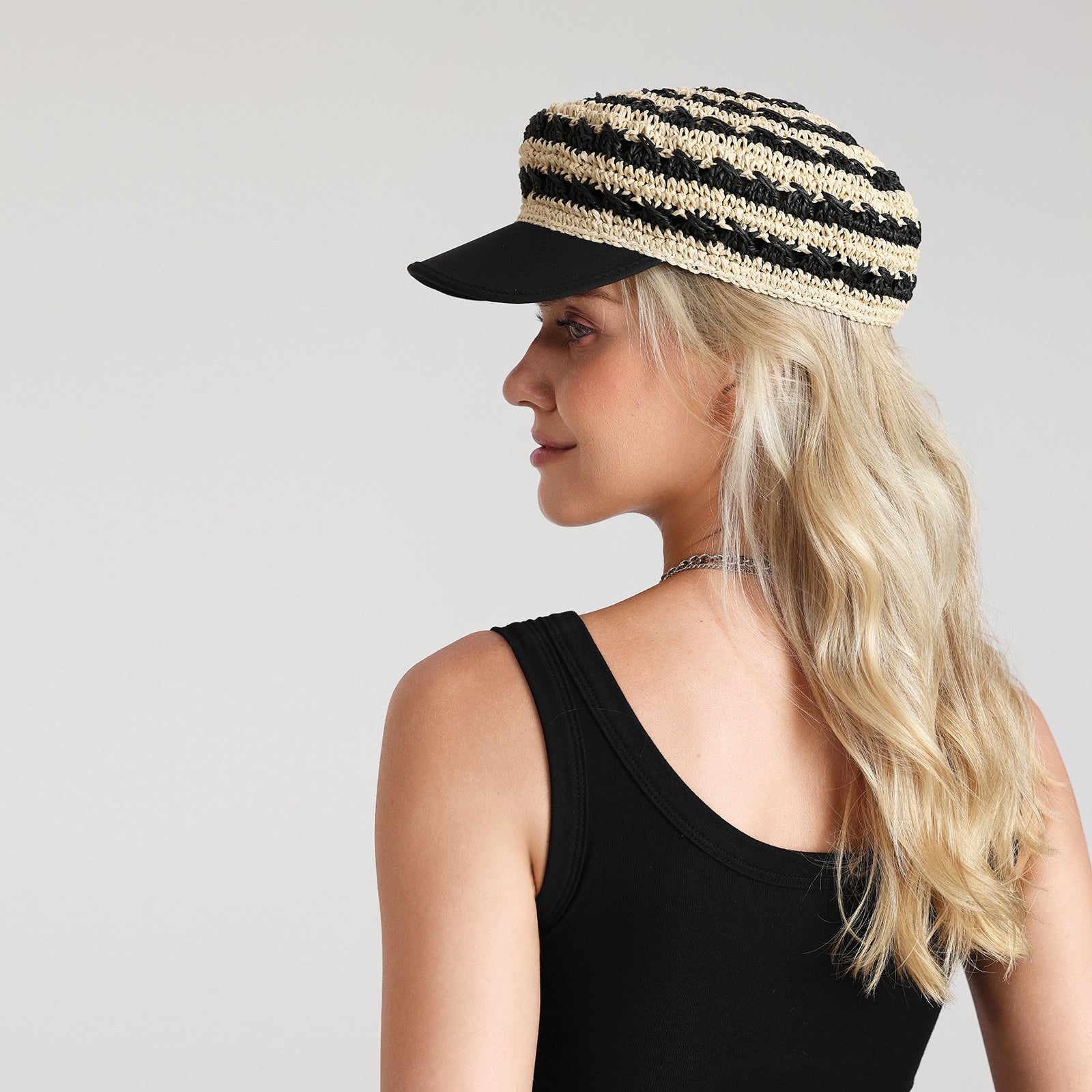 Women’s Paper Straw Sun Hat with Wide Brim and UPF 50+ Sun Protection