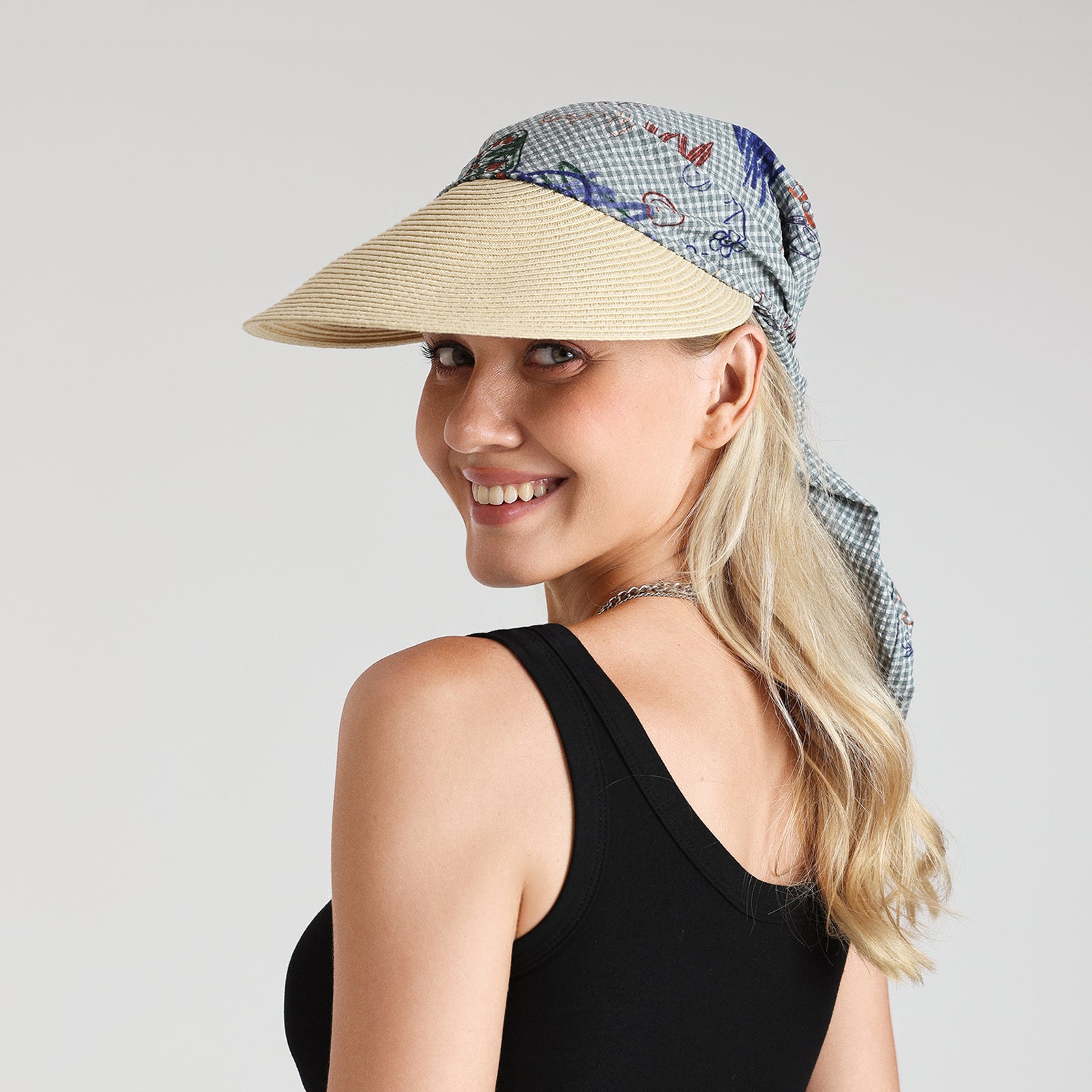 Women’s Paper Straw Sun Hat with Wide Brim and UPF 50+ Sun Protection
