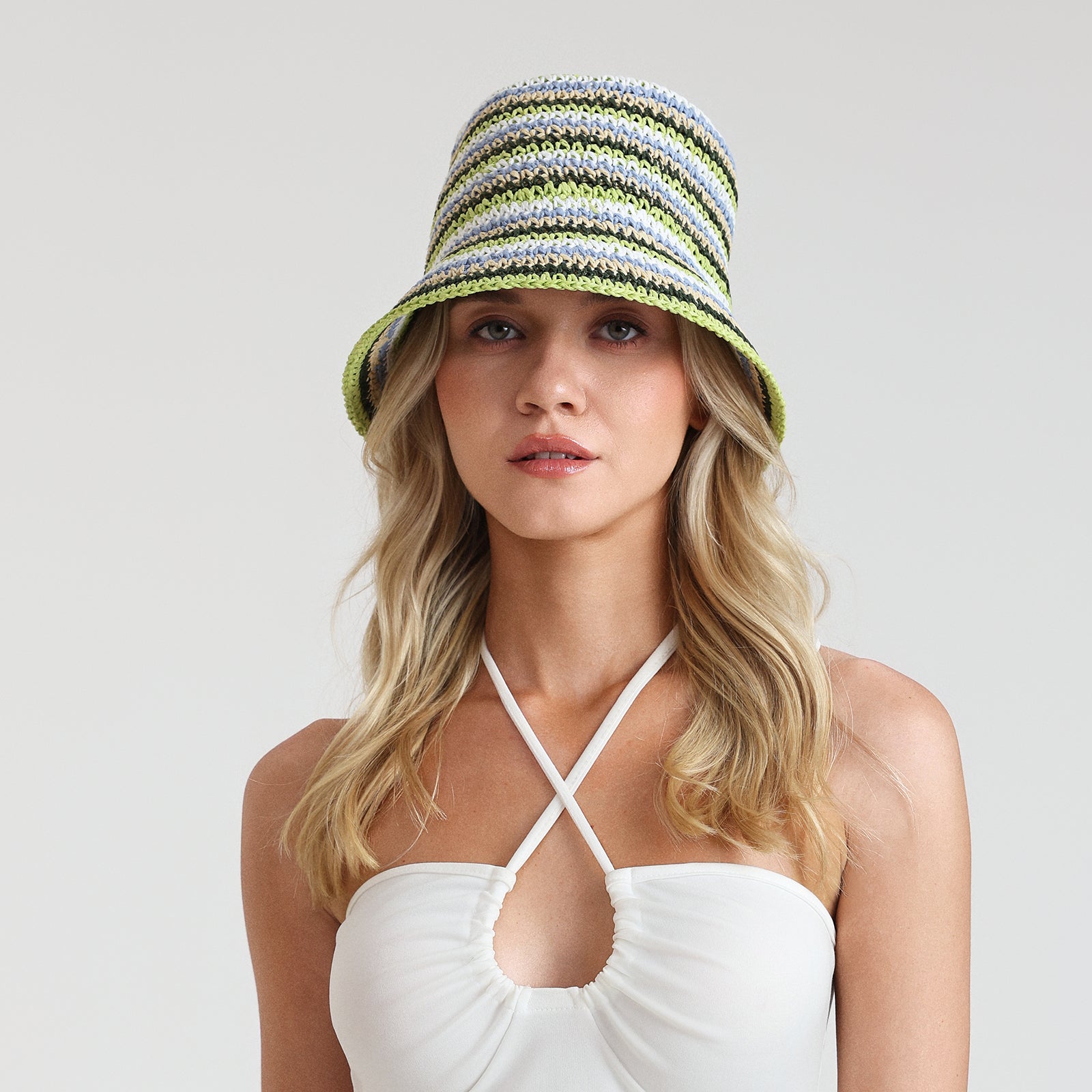 Women’s Paper Straw Sun Hat with Wide Brim and UPF 50+ Sun Protection