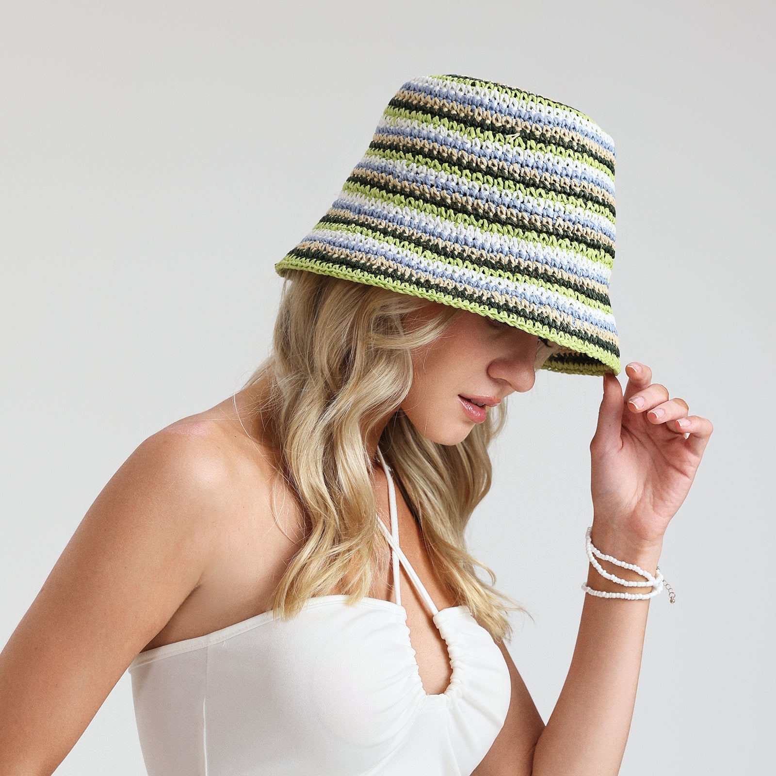 Women’s Paper Straw Sun Hat with Wide Brim and UPF 50+ Sun Protection