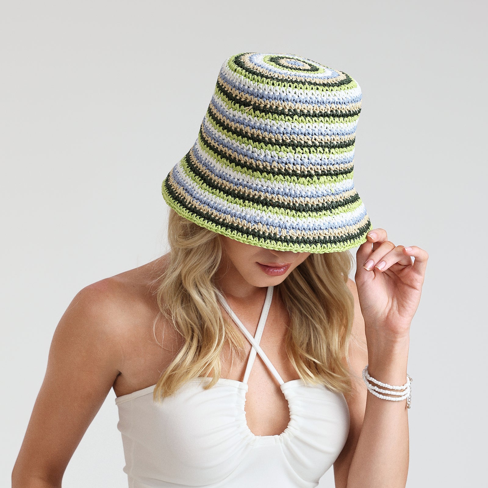 Women’s Paper Straw Sun Hat with Wide Brim and UPF 50+ Sun Protection